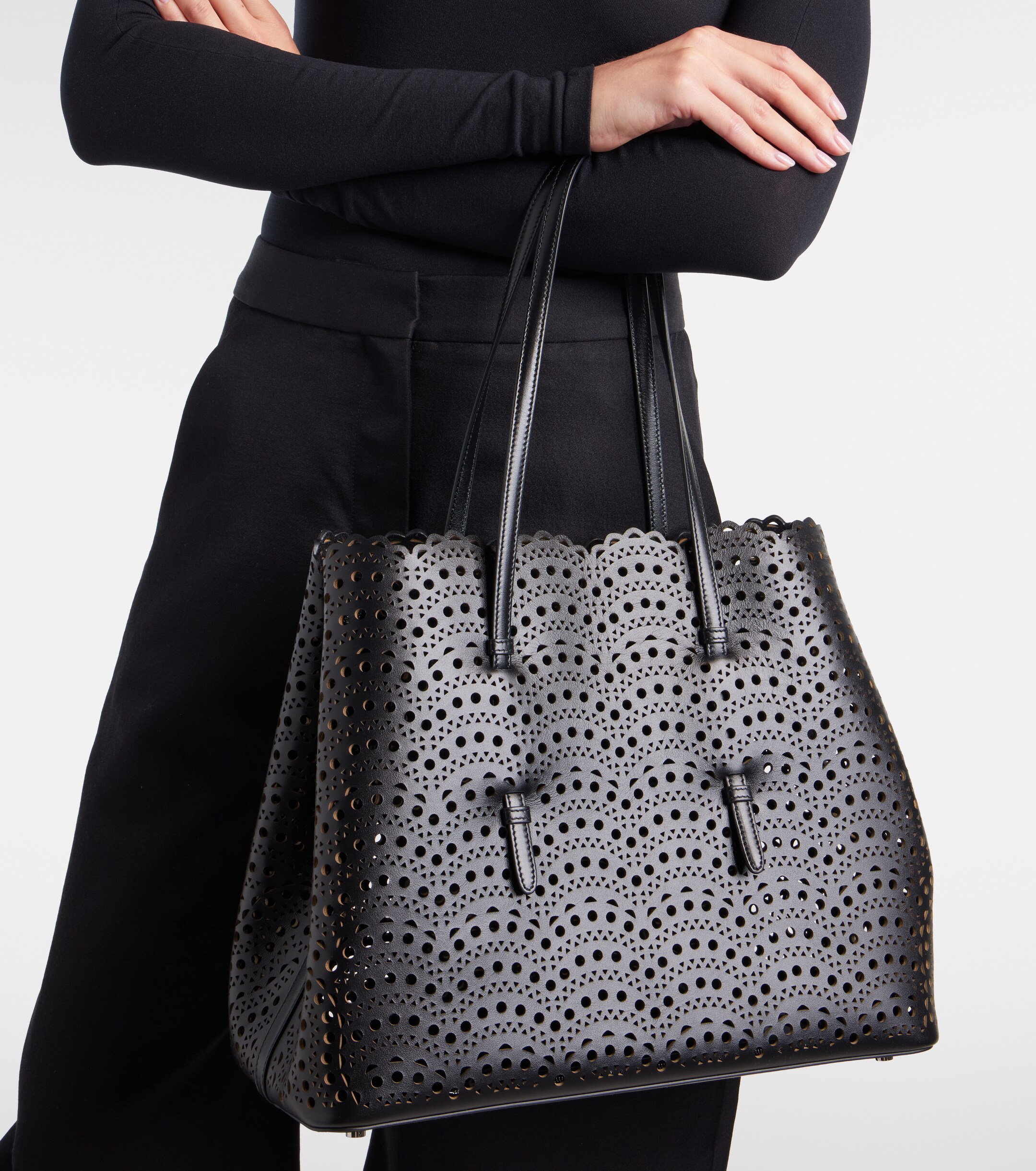 Alaïa Mina 37 Vienne leather tote bag