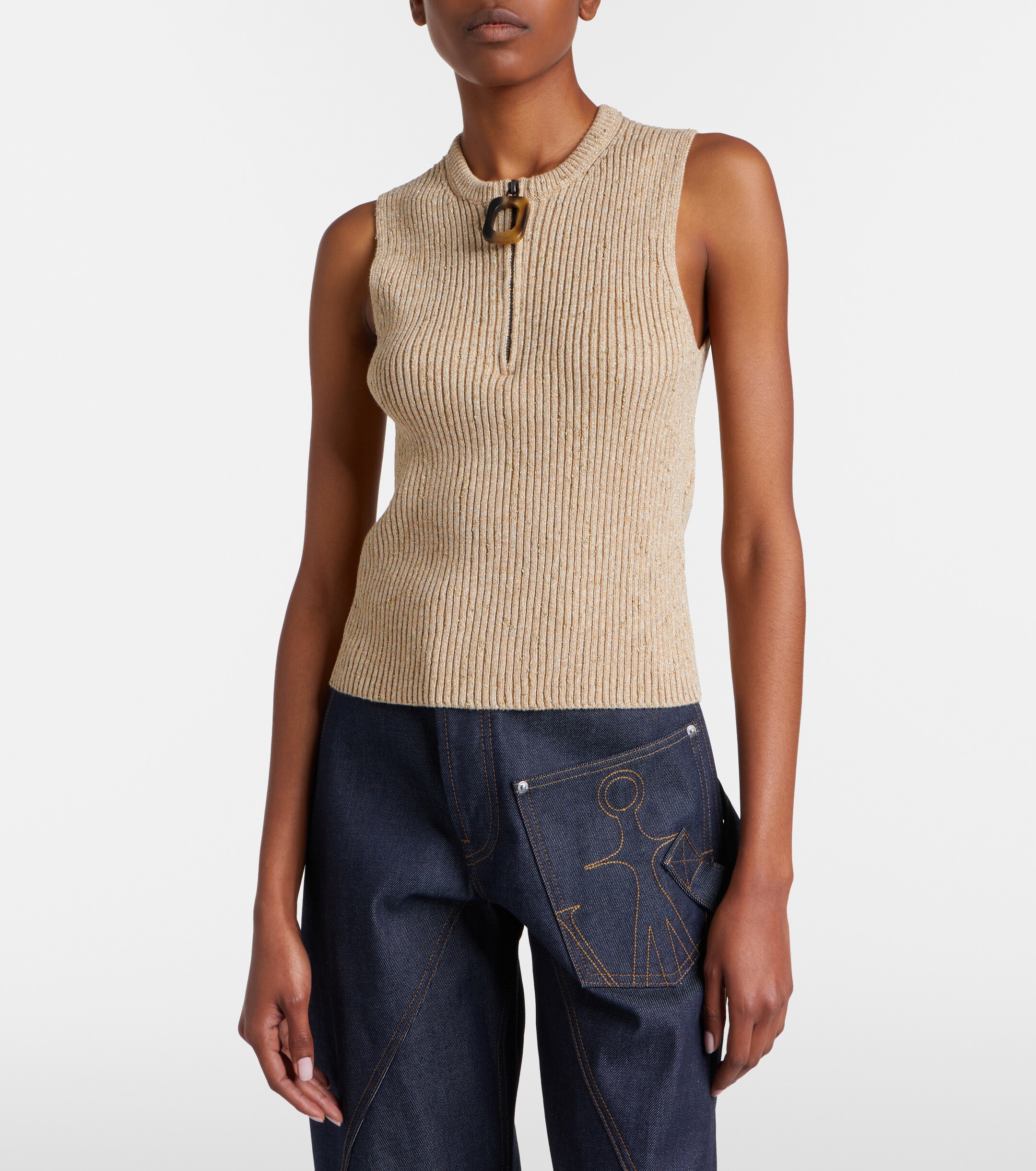 Jw Anderson JW Anderson Ribbed-knit cotton-blend tank top