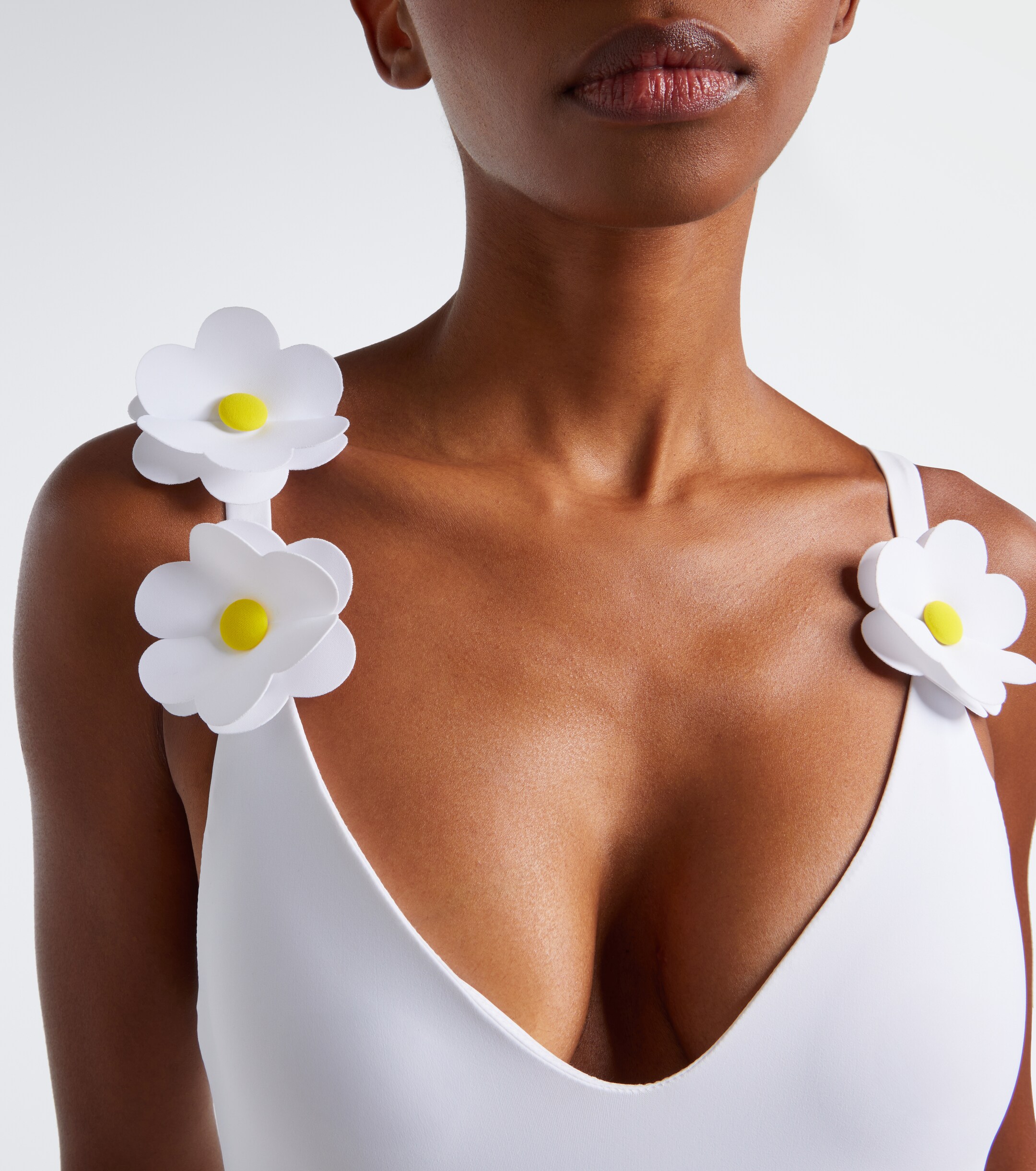 Karla Colletto Karla Colletto Juliet belted floral-appliqué swimsuit