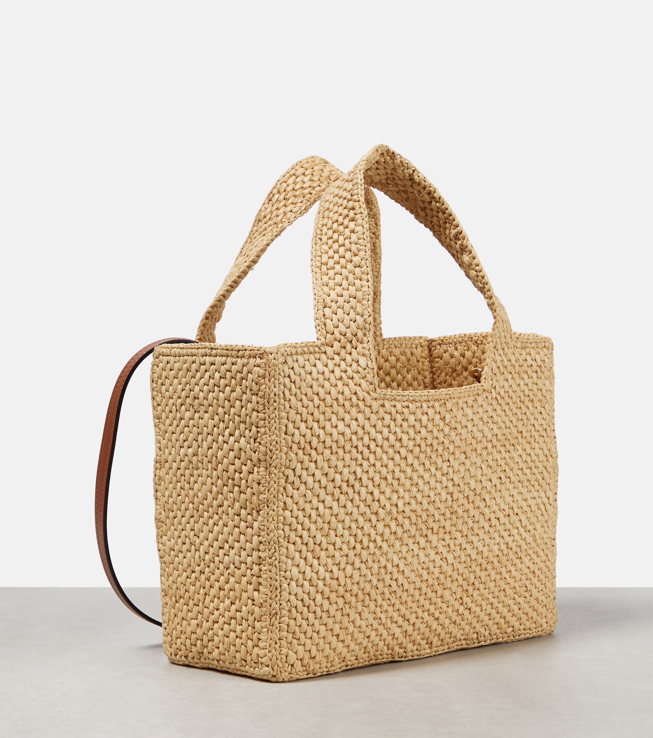 Loewe Paula's Ibiza Small logo raffia top-handle bag