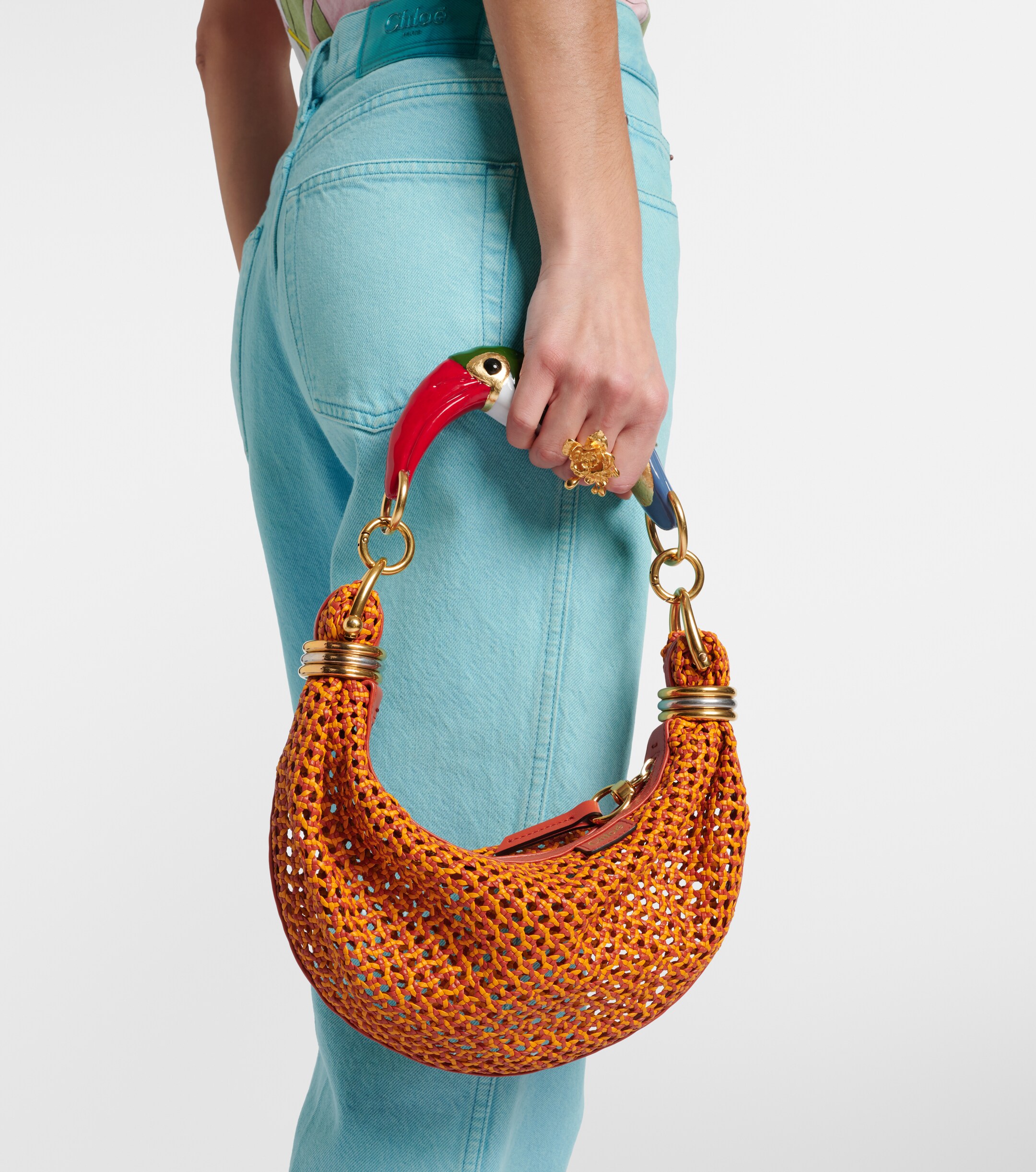 Chloé Bracelet Small woven leather shoulder bag