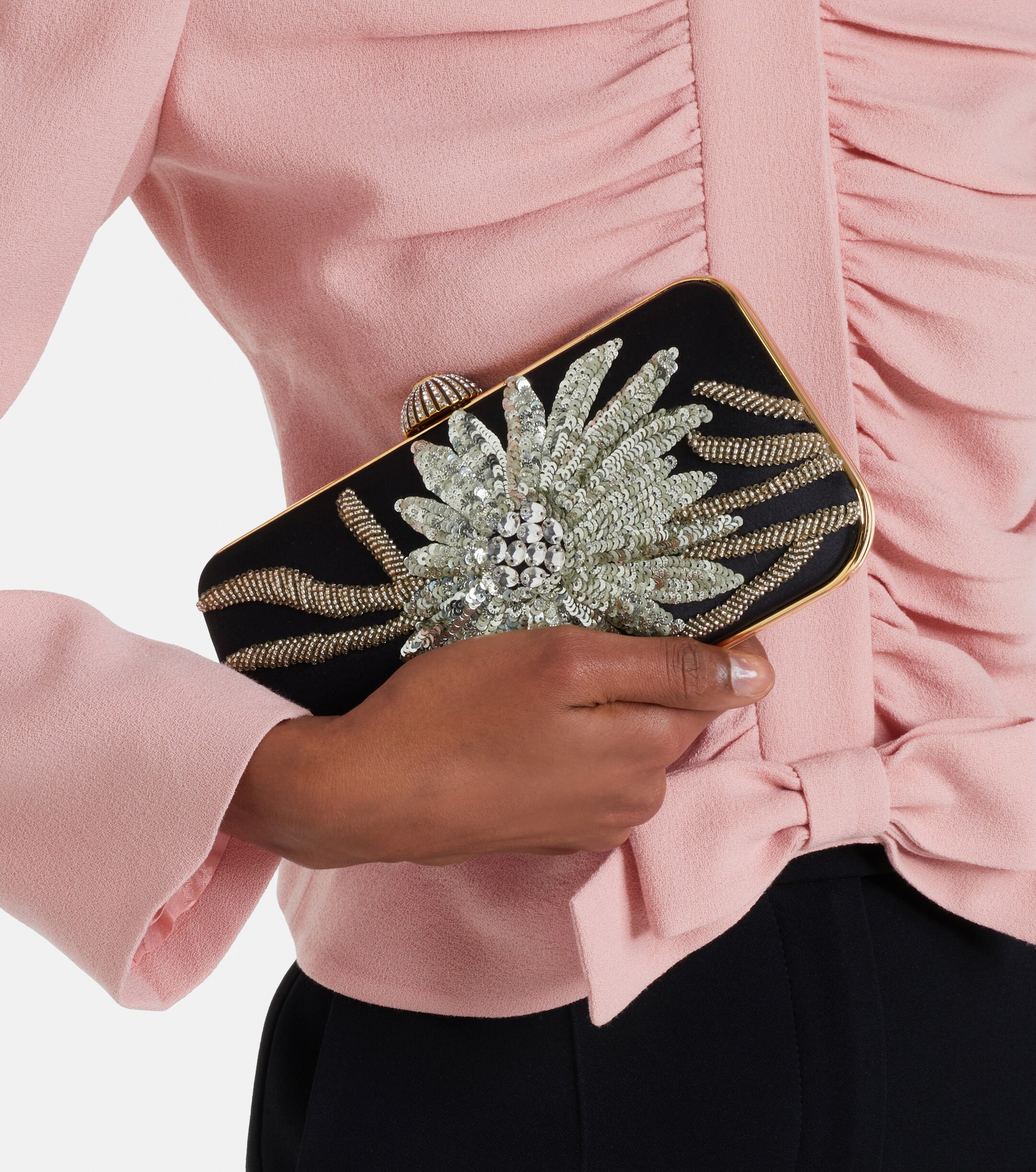Valentino Garavani Carry Secrets embellished clutch thumbnail