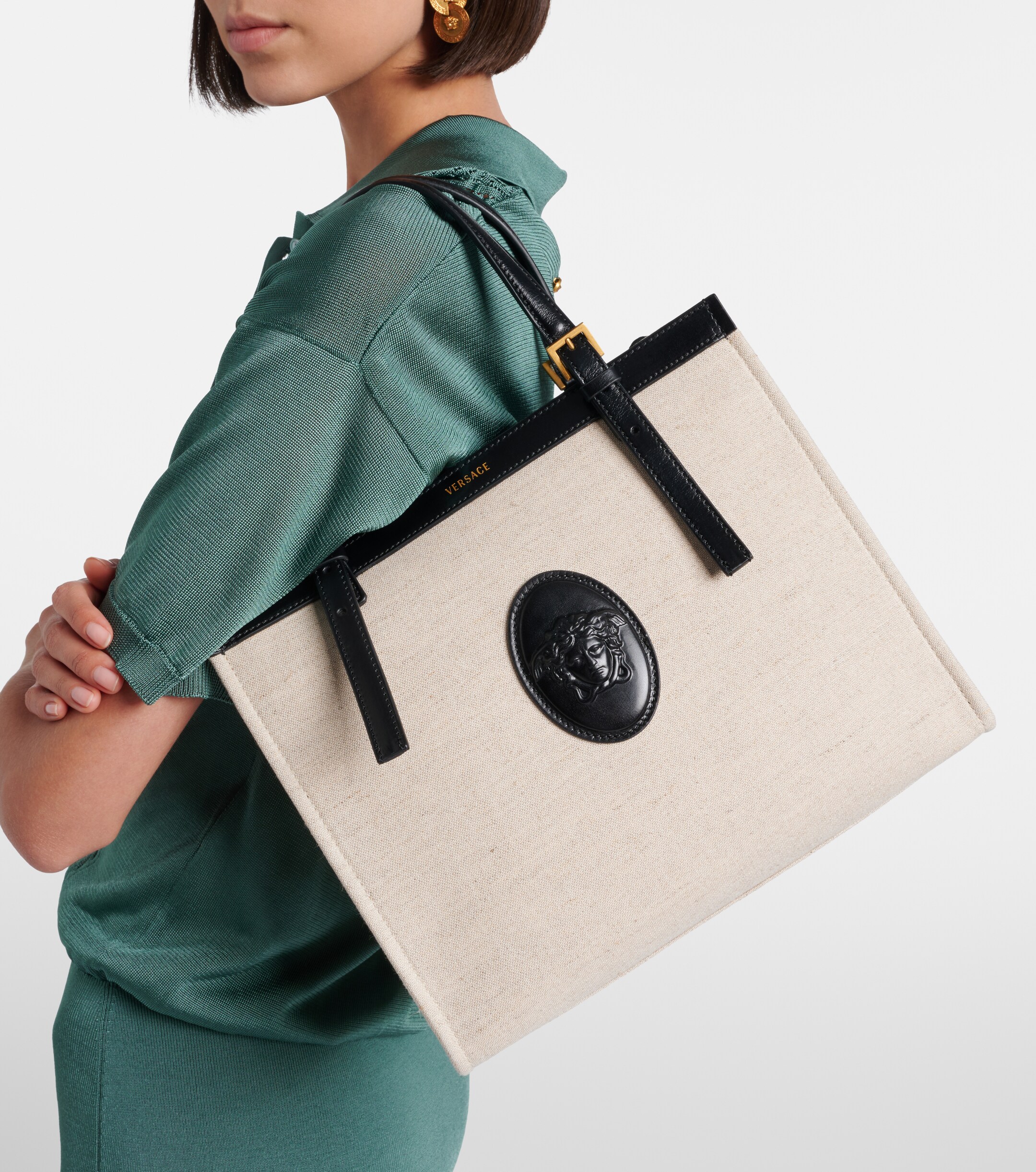 Versace Rivière Small canvas tote bag