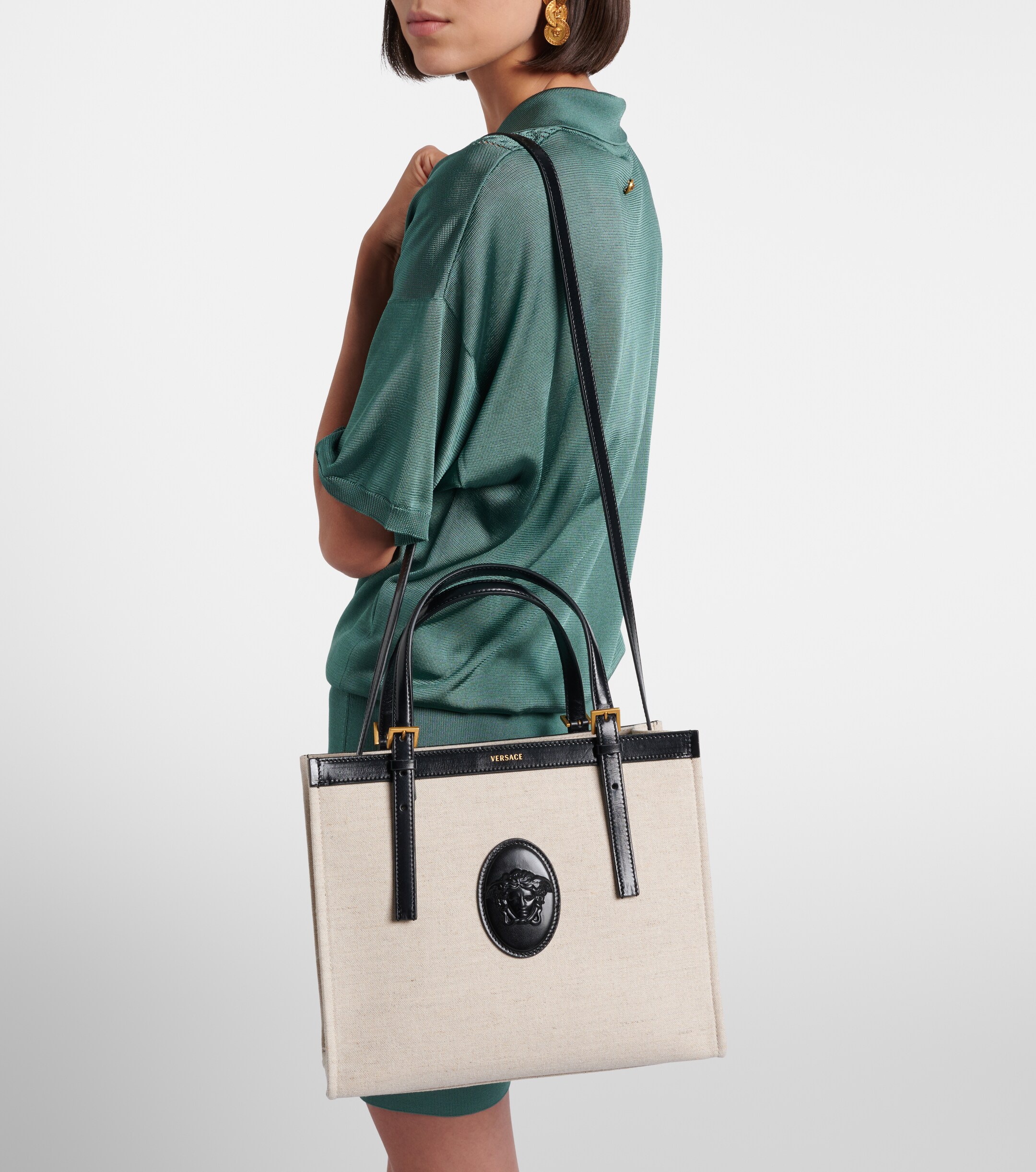 Versace Rivière Small canvas tote bag