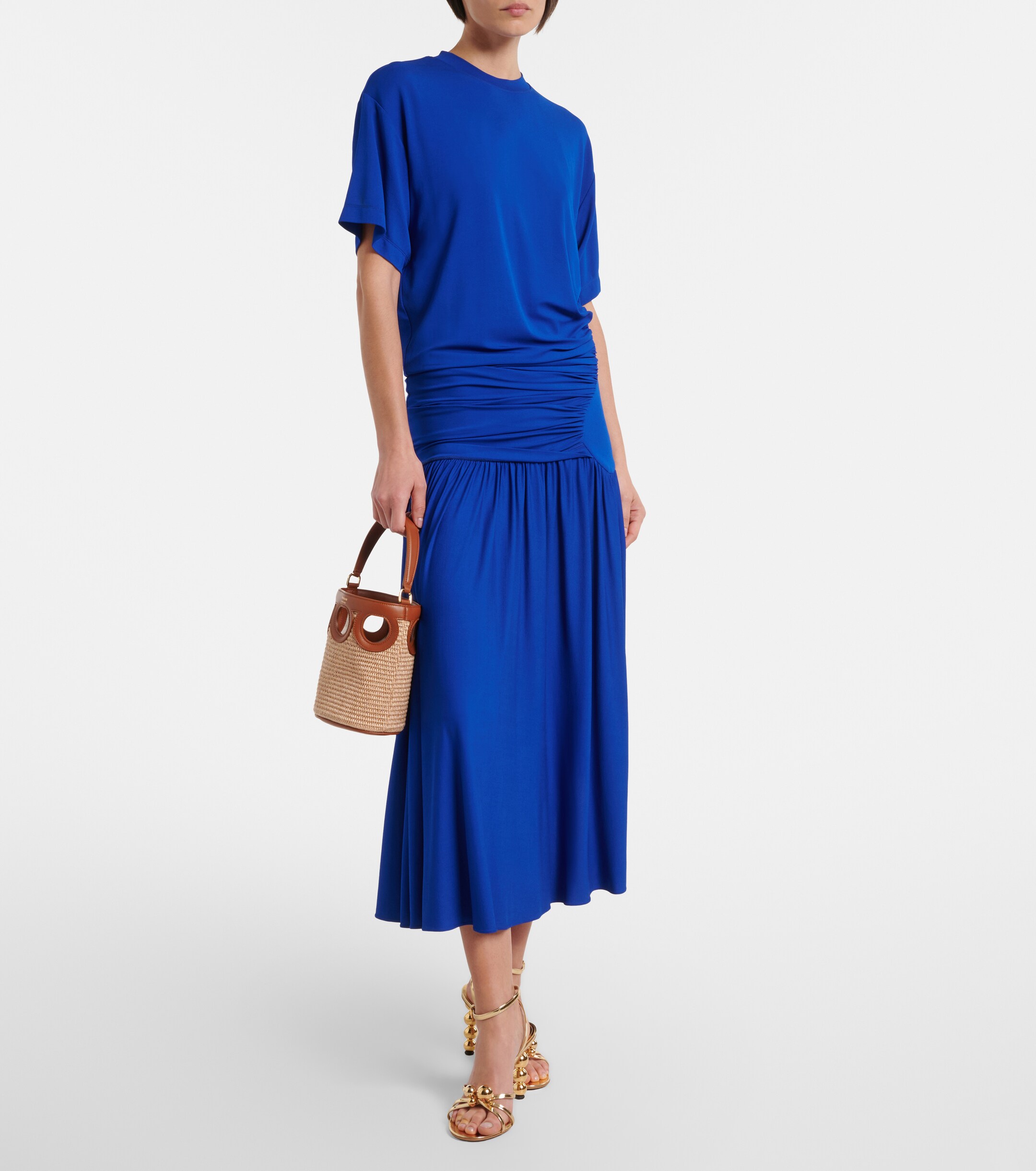 Ferragamo Gancini Small raffia bucket bag