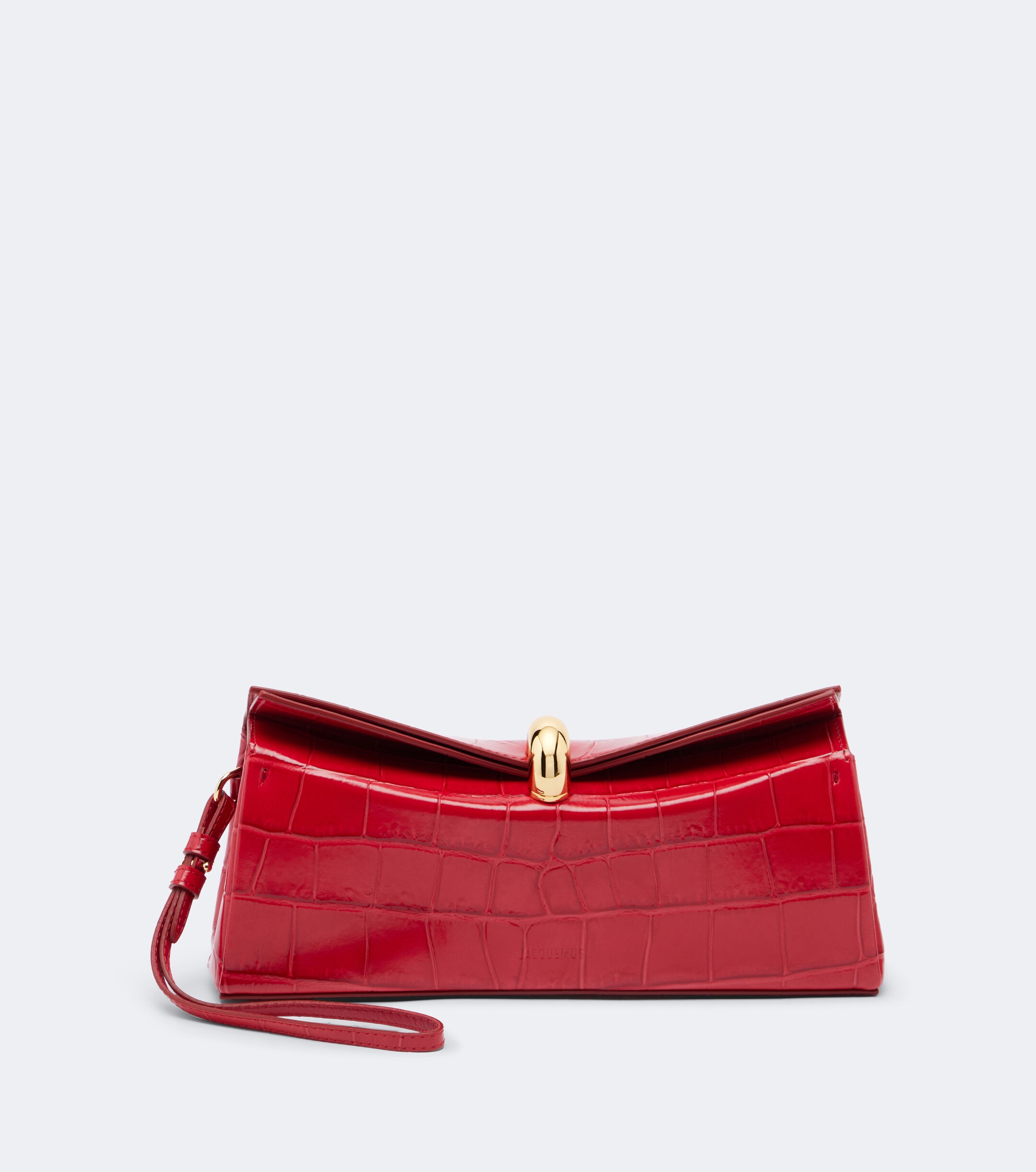 Jacquemus Valérie croc-effect leather clutch