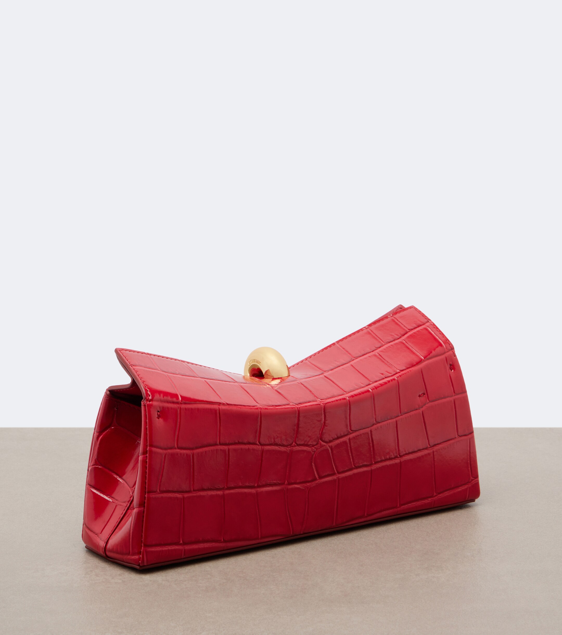 Jacquemus Valérie croc-effect leather clutch