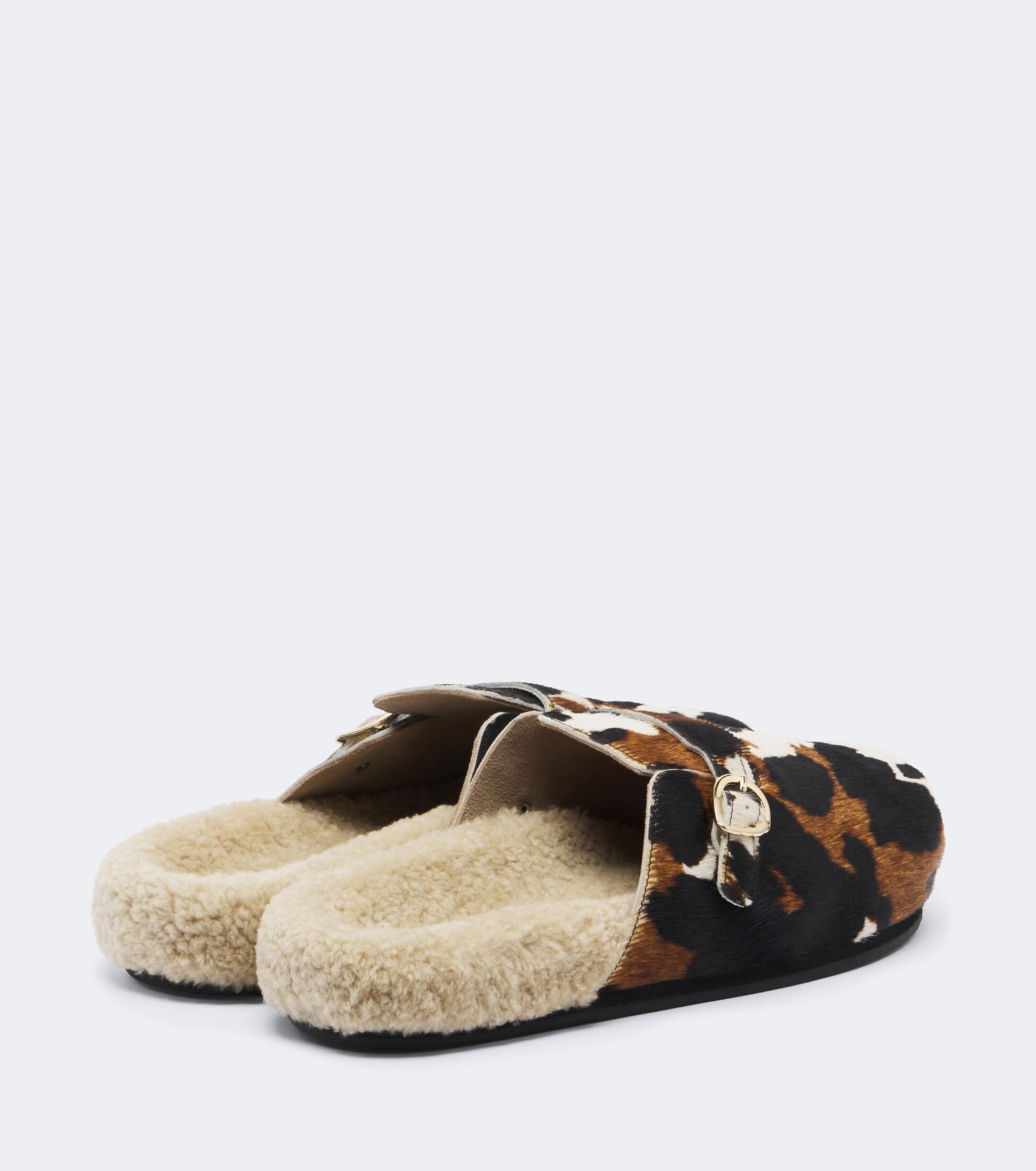 Ancient Greek Sandals Ancient Greek Sandals Vasilitsa shearling-trimmed calf hair clogs