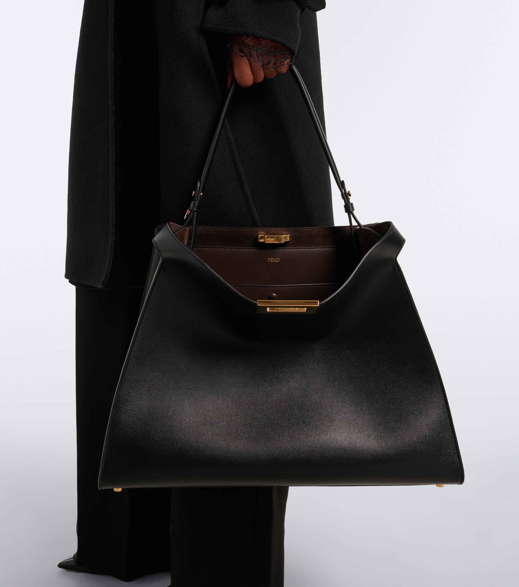 Fendi Fendi Peekaboo Medium leather shoulder bag