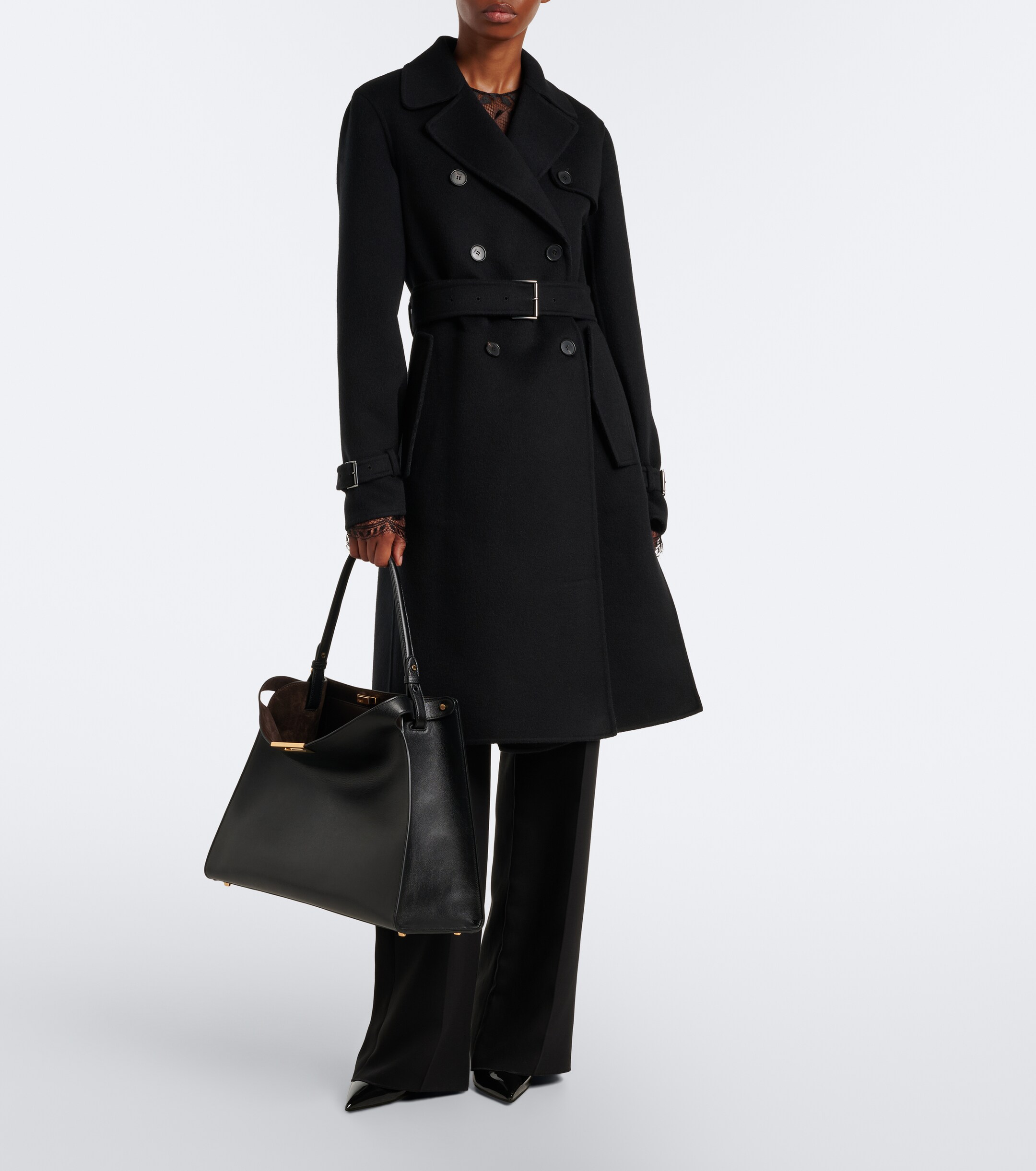 Fendi Fendi Peekaboo Medium leather shoulder bag