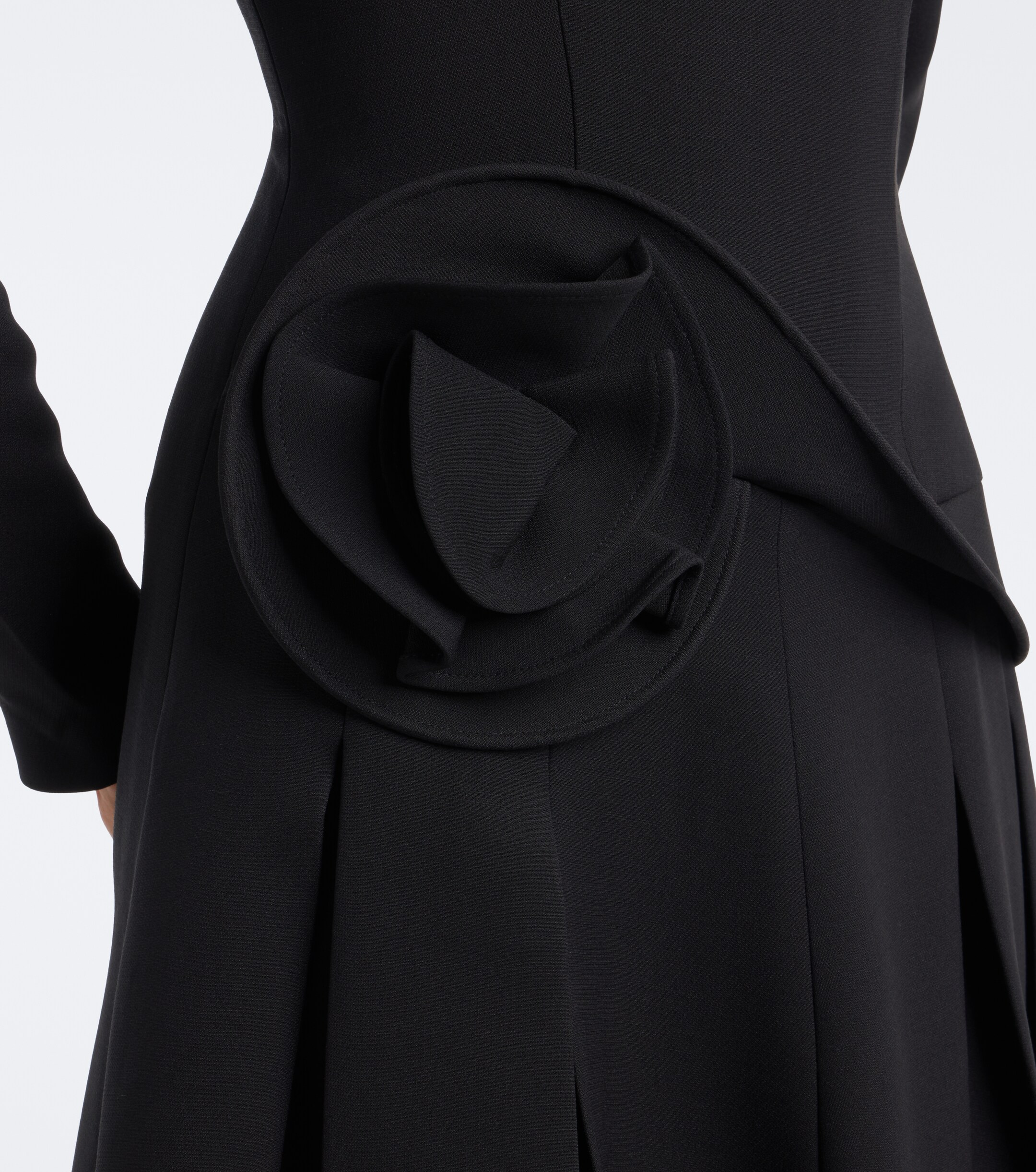 Roland Mouret Roland Mouret Floral-appliqué wool and silk midi dress