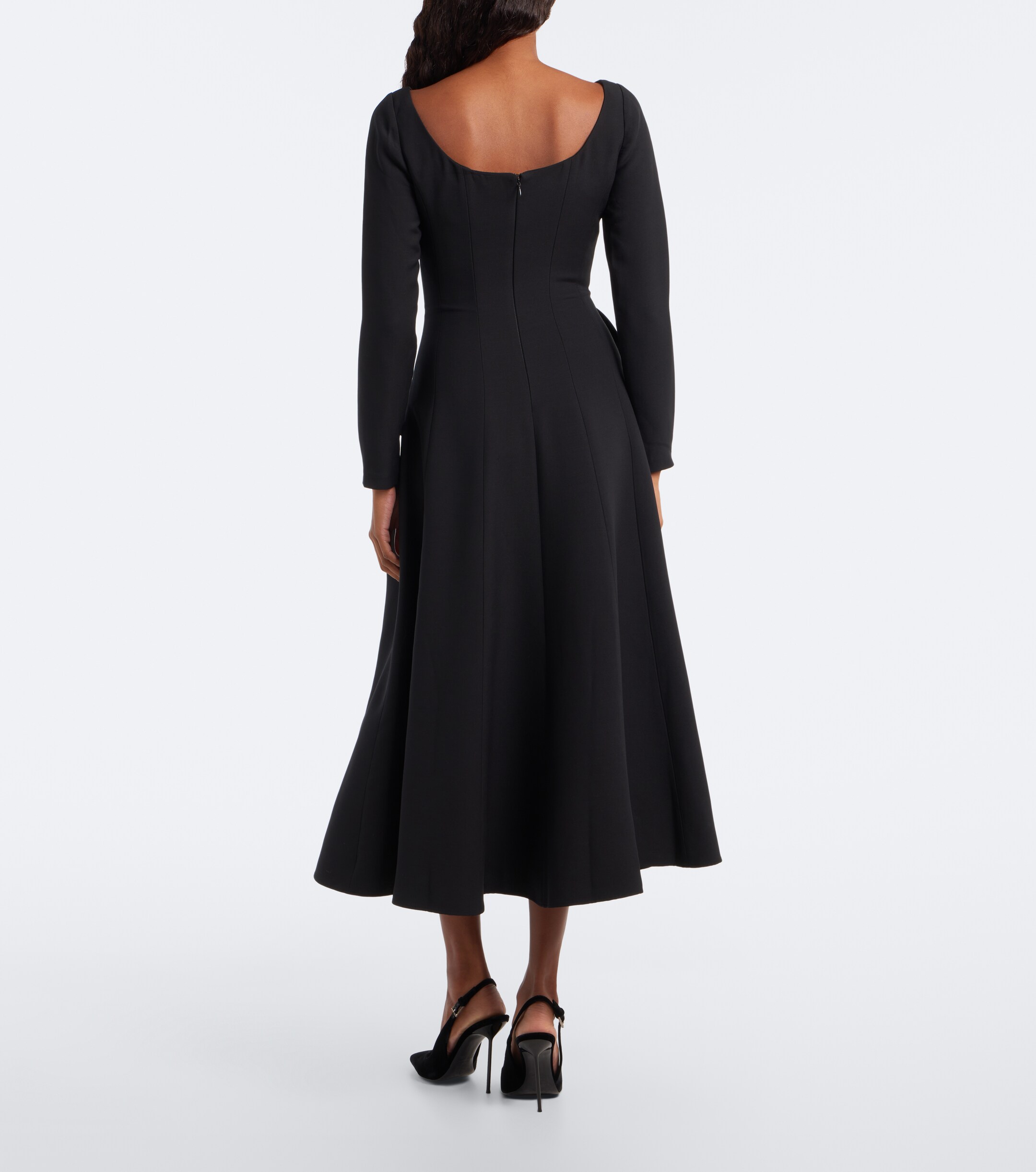 Roland Mouret Roland Mouret Floral-appliqué wool and silk midi dress