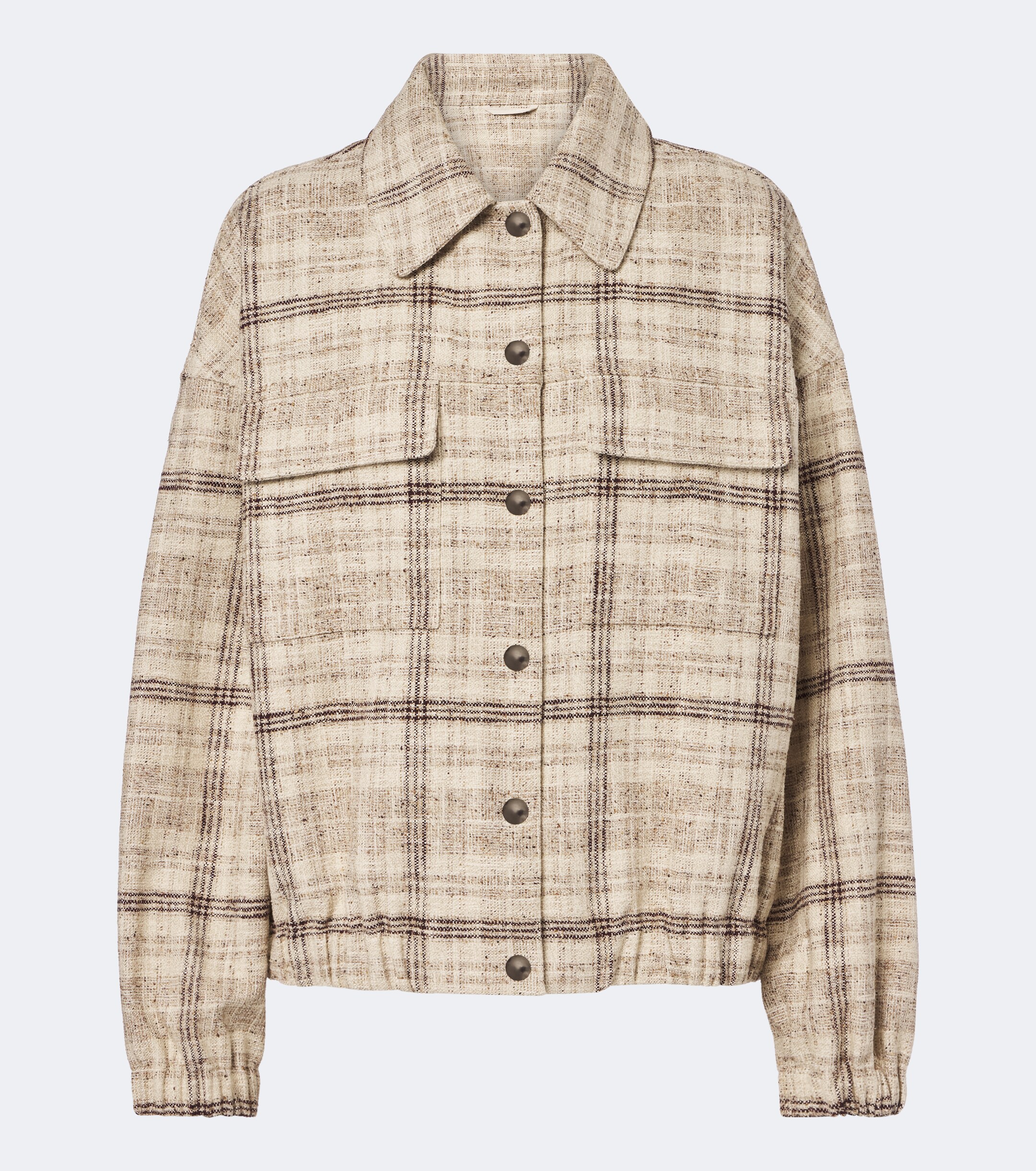 Brunello Cucinelli Brunello Cucinelli Checked cotton, silk, and hemp-blend jacket