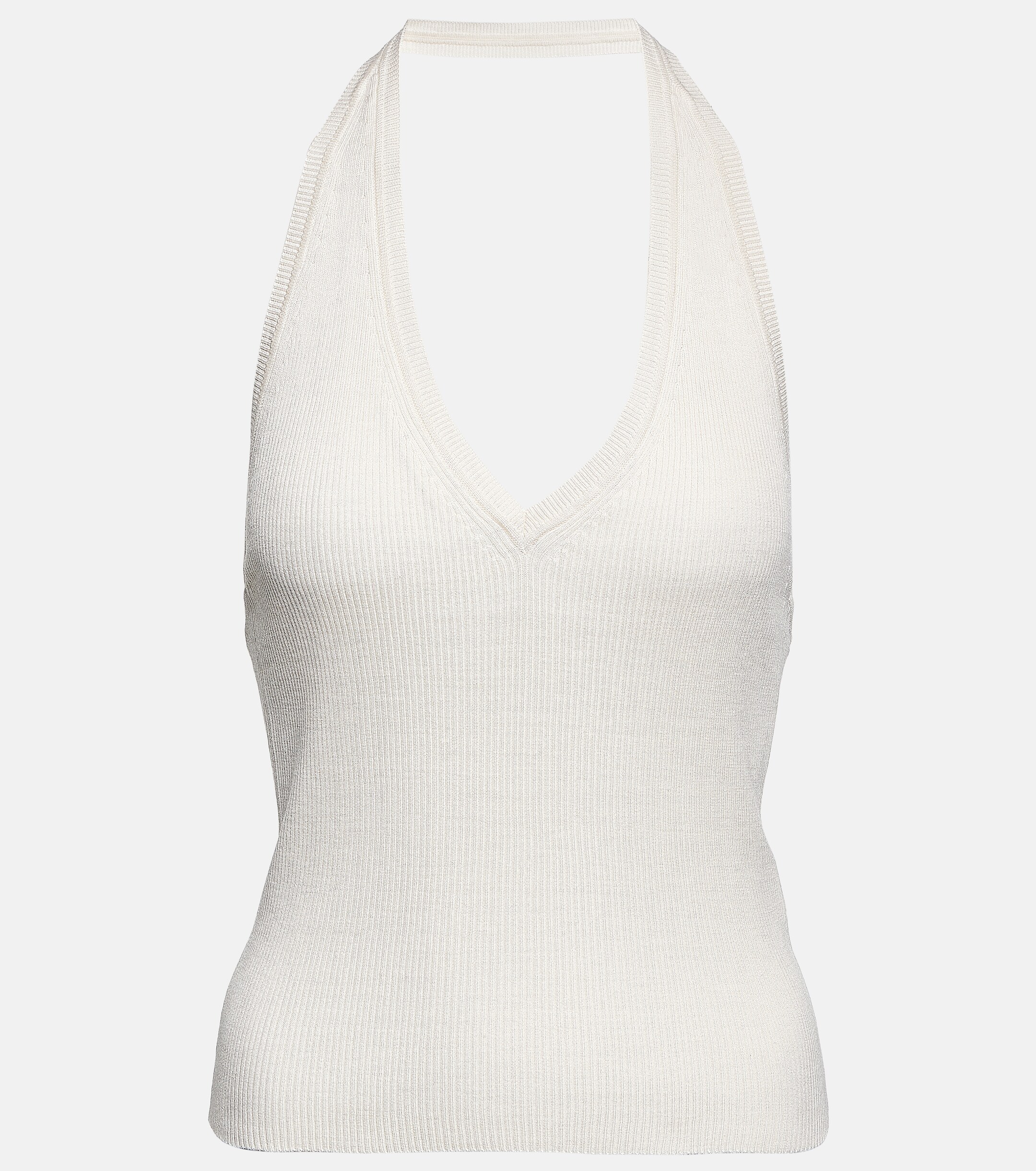 Nili Lotan Ivey ribbed-knit halterneck silk top thumbnail