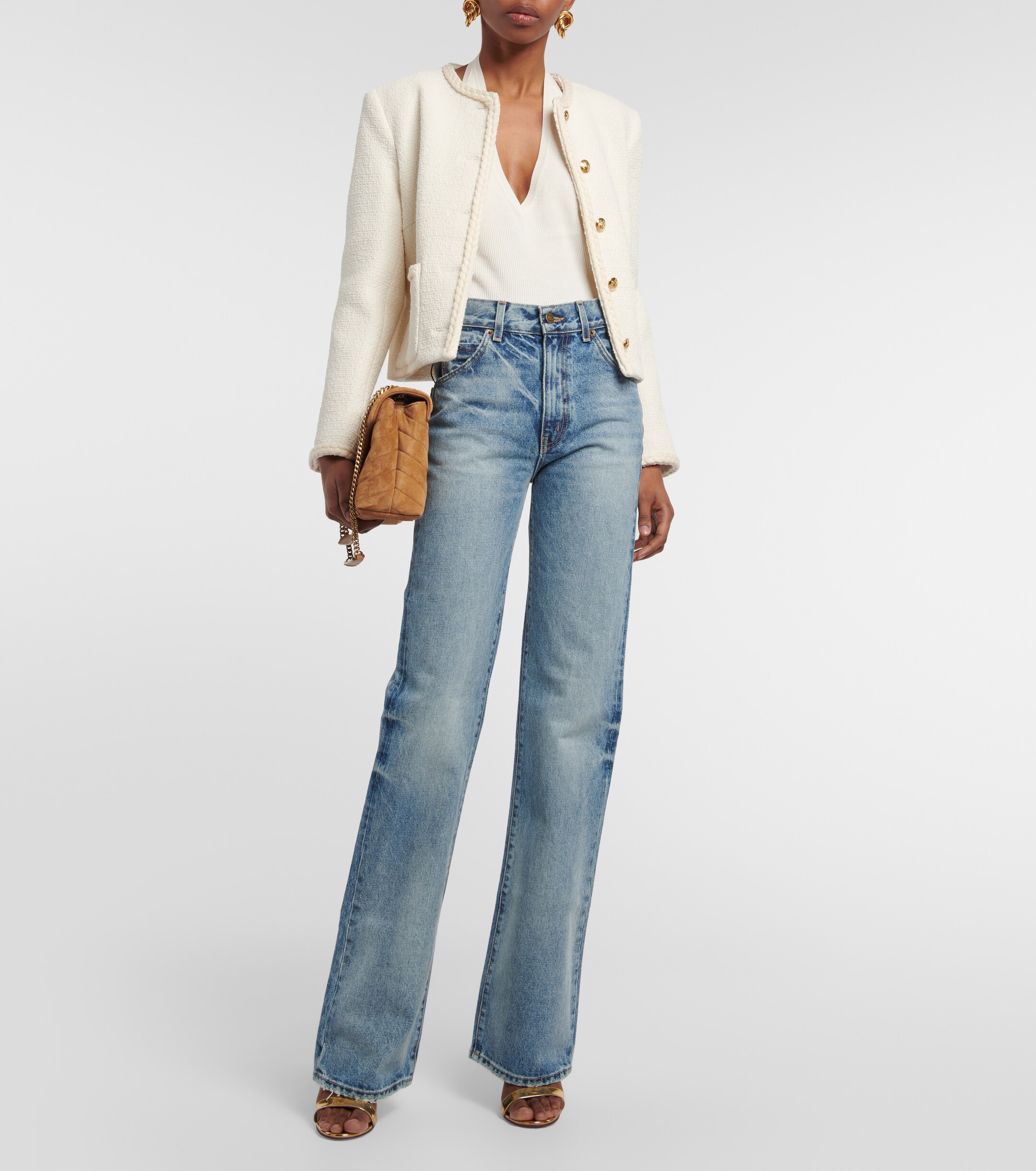 Nili Lotan Ivey ribbed-knit halterneck silk top