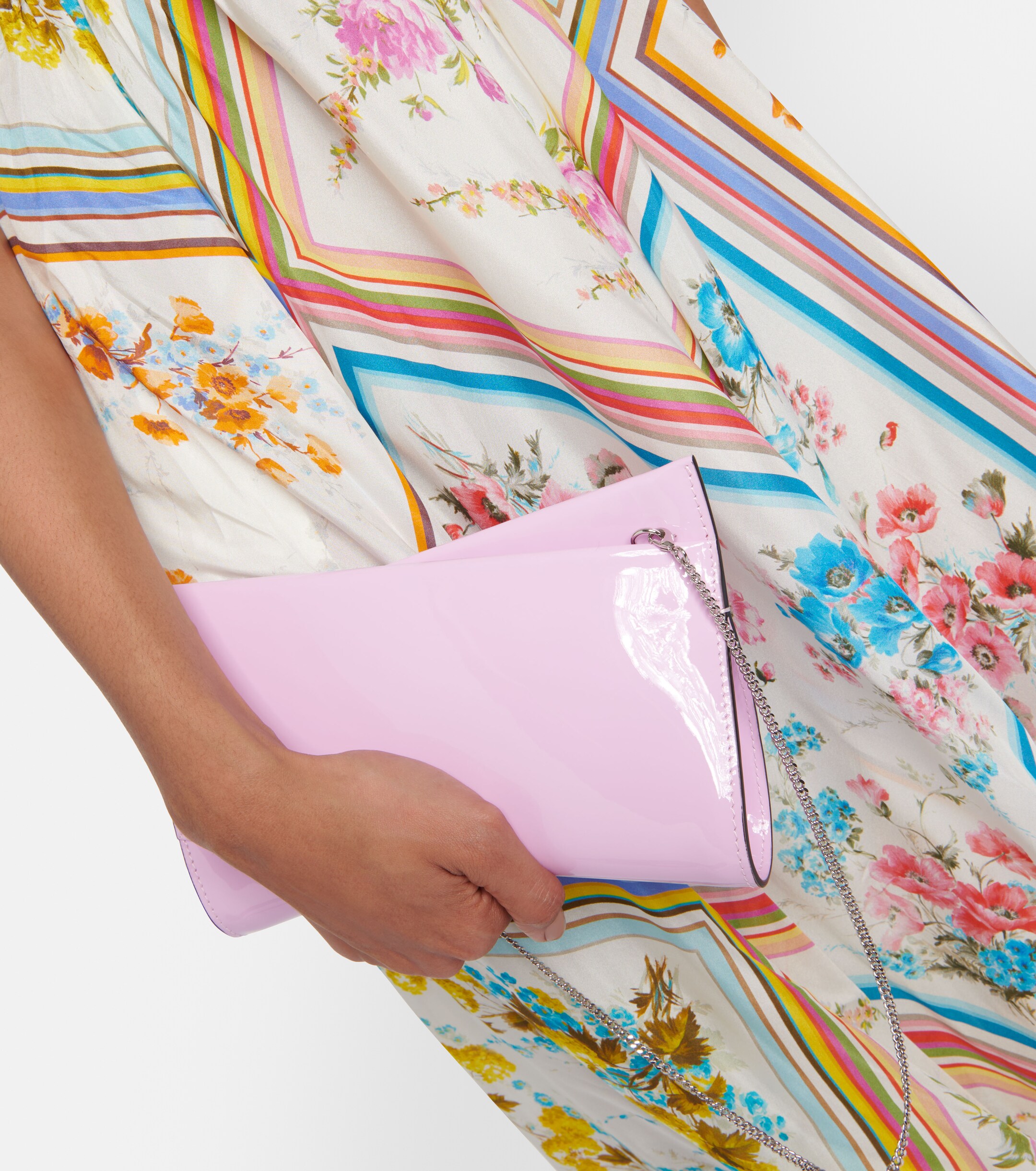 CHRISTIAN LOUBOUTIN Loubitwist Small patent leather clutch