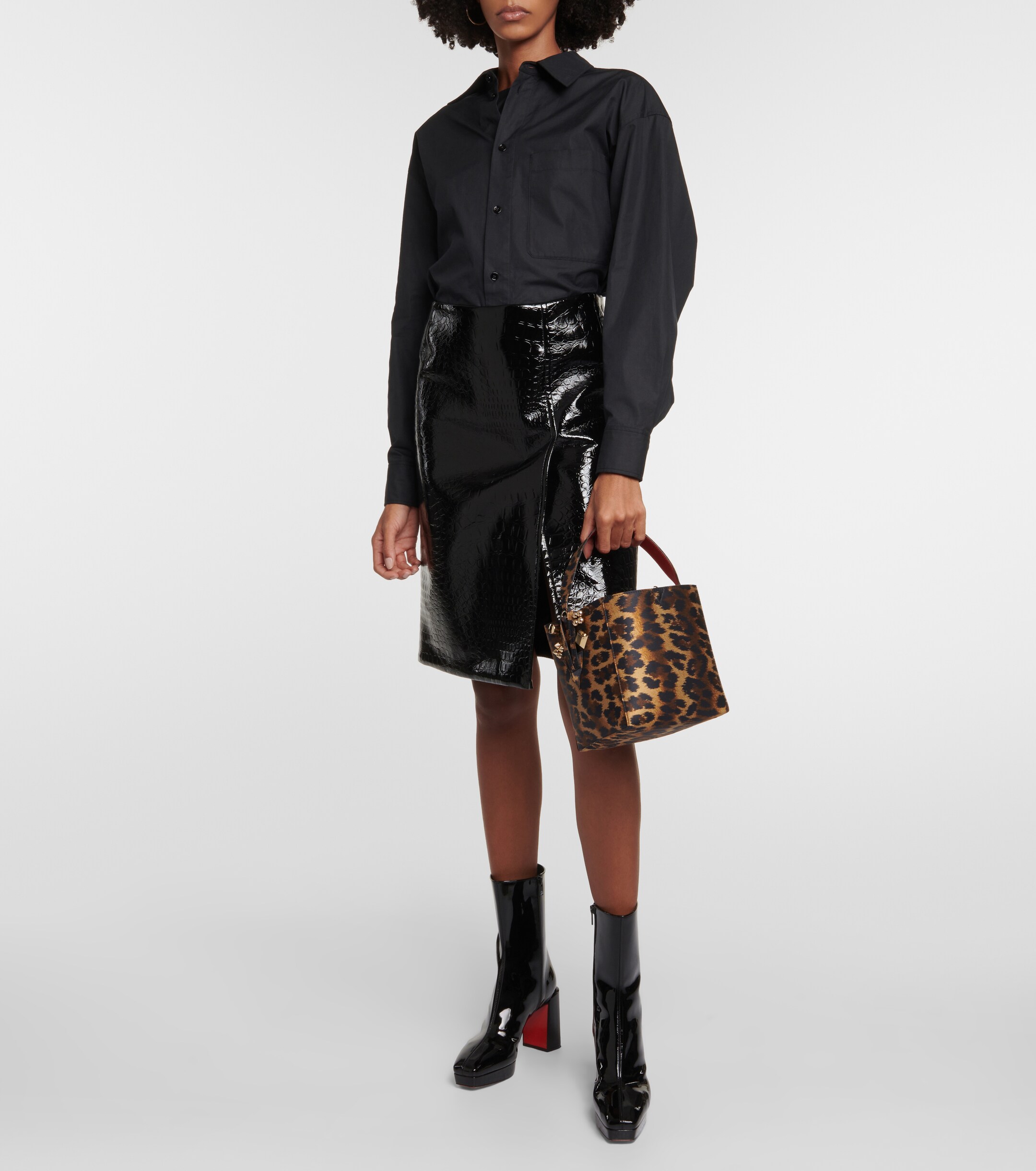CHRISTIAN LOUBOUTIN Cabachic Mini satin bucket bag