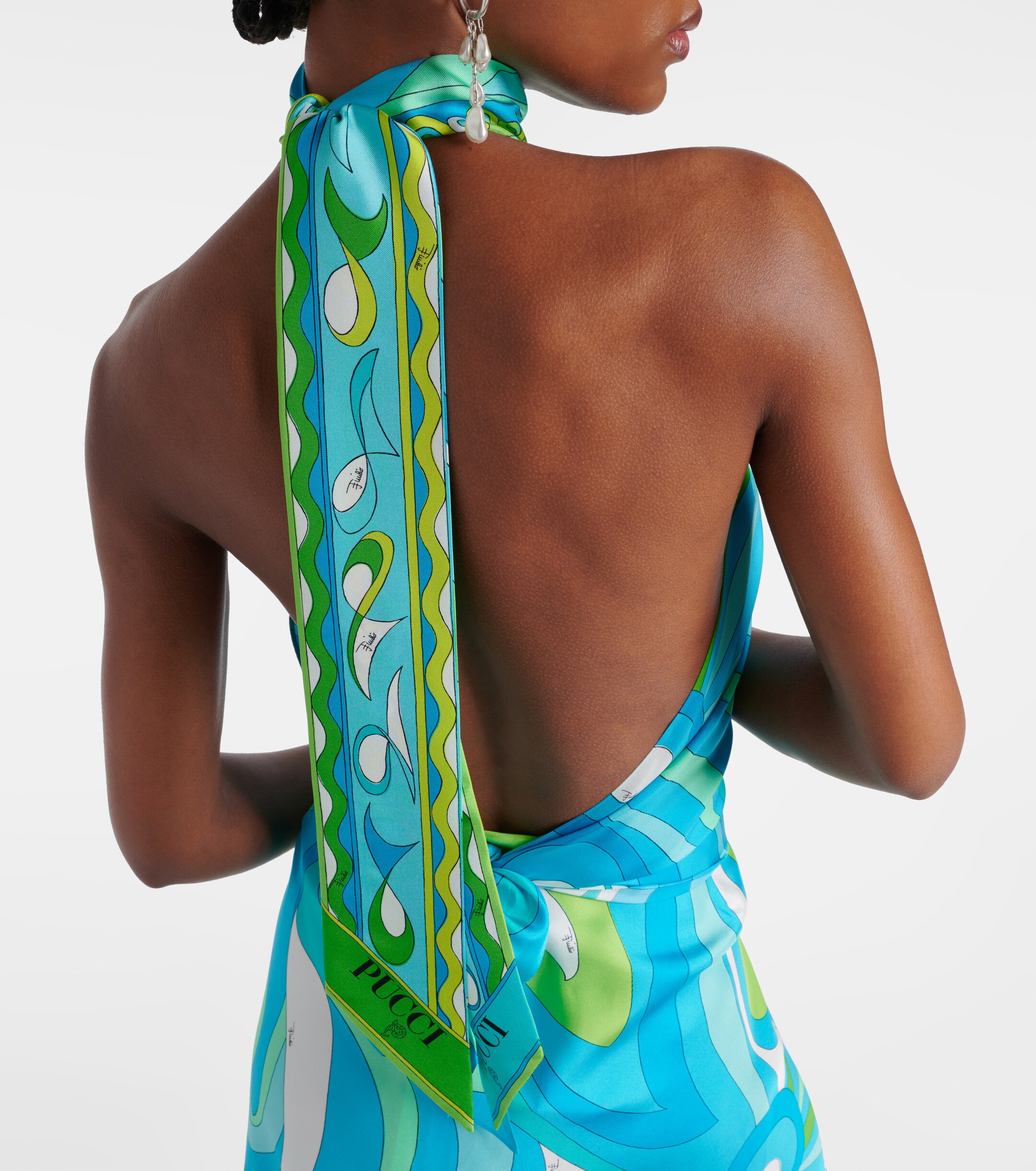 Pucci Vivara printed silk satin top