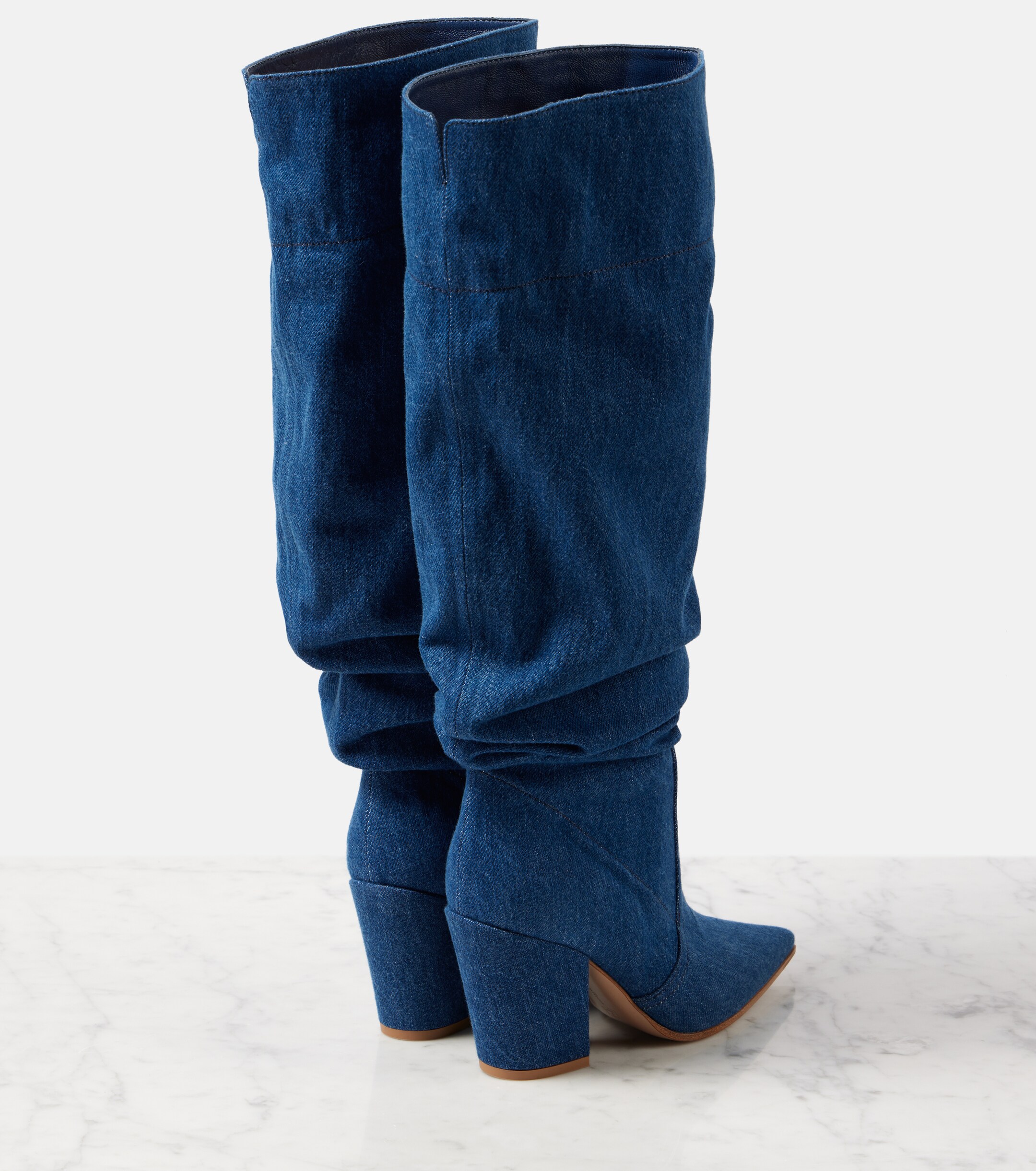GIANVITO ROSSI Keinna 85 denim over-the-knee boots thumbnail