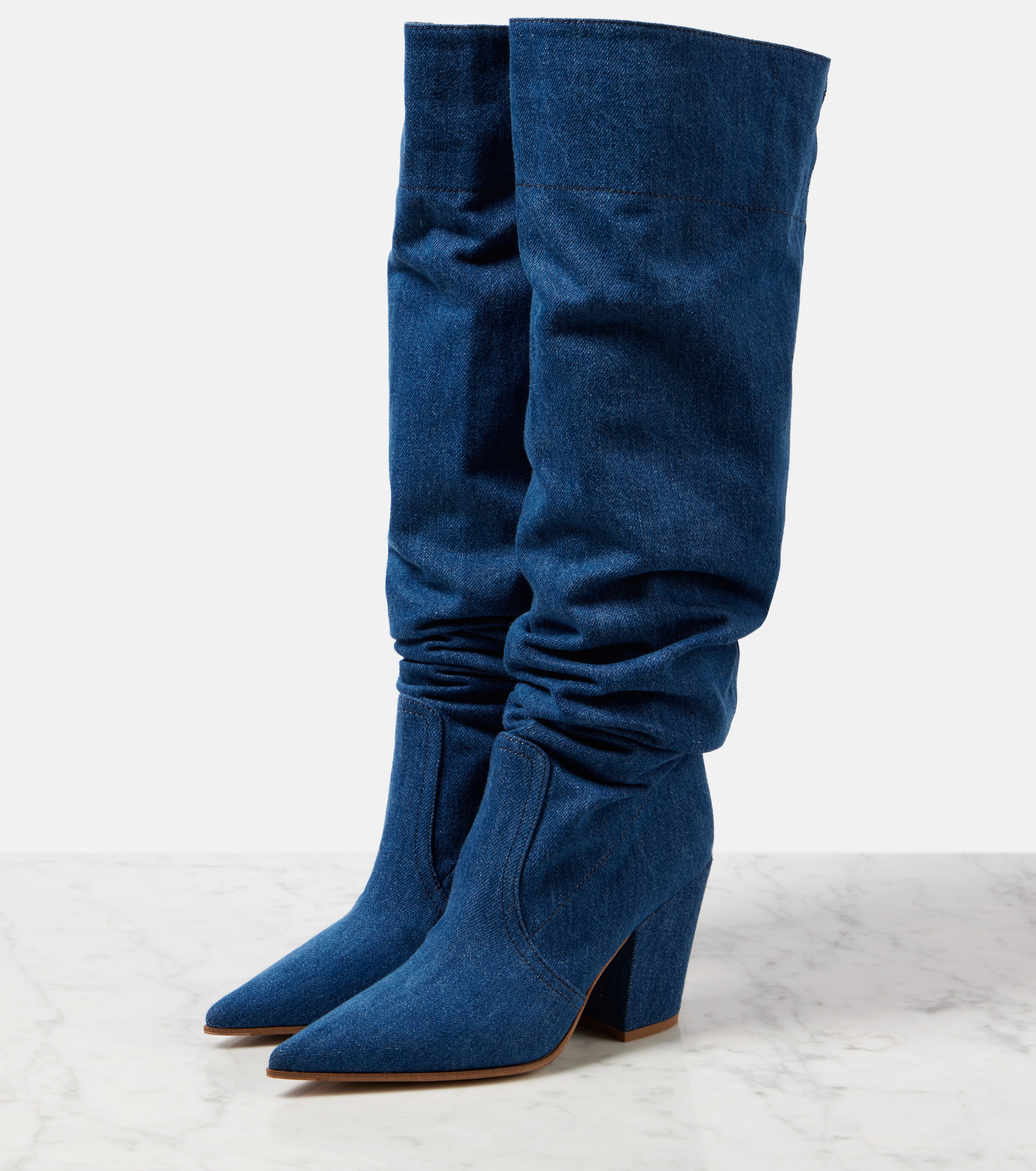 GIANVITO ROSSI Keinna 85 denim over-the-knee boots thumbnail