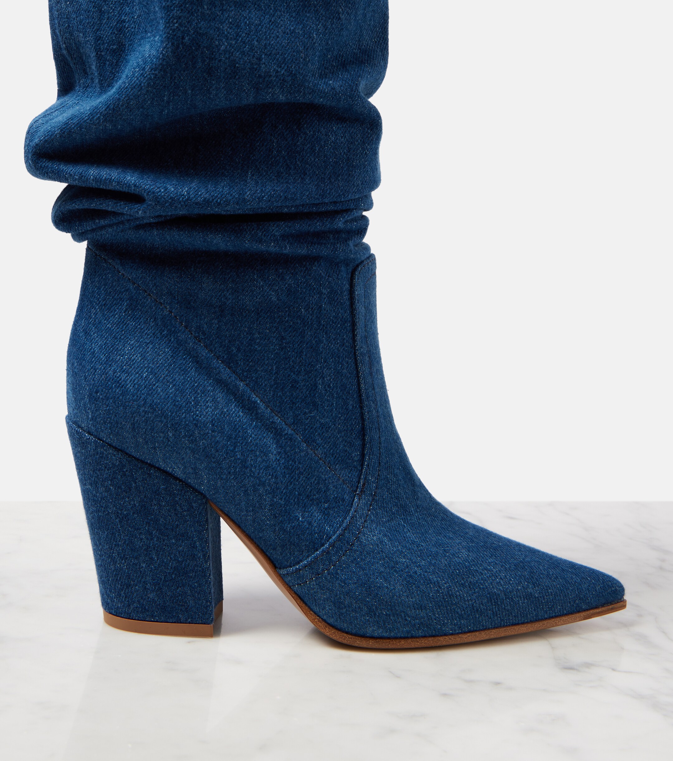 GIANVITO ROSSI Keinna 85 denim over-the-knee boots thumbnail