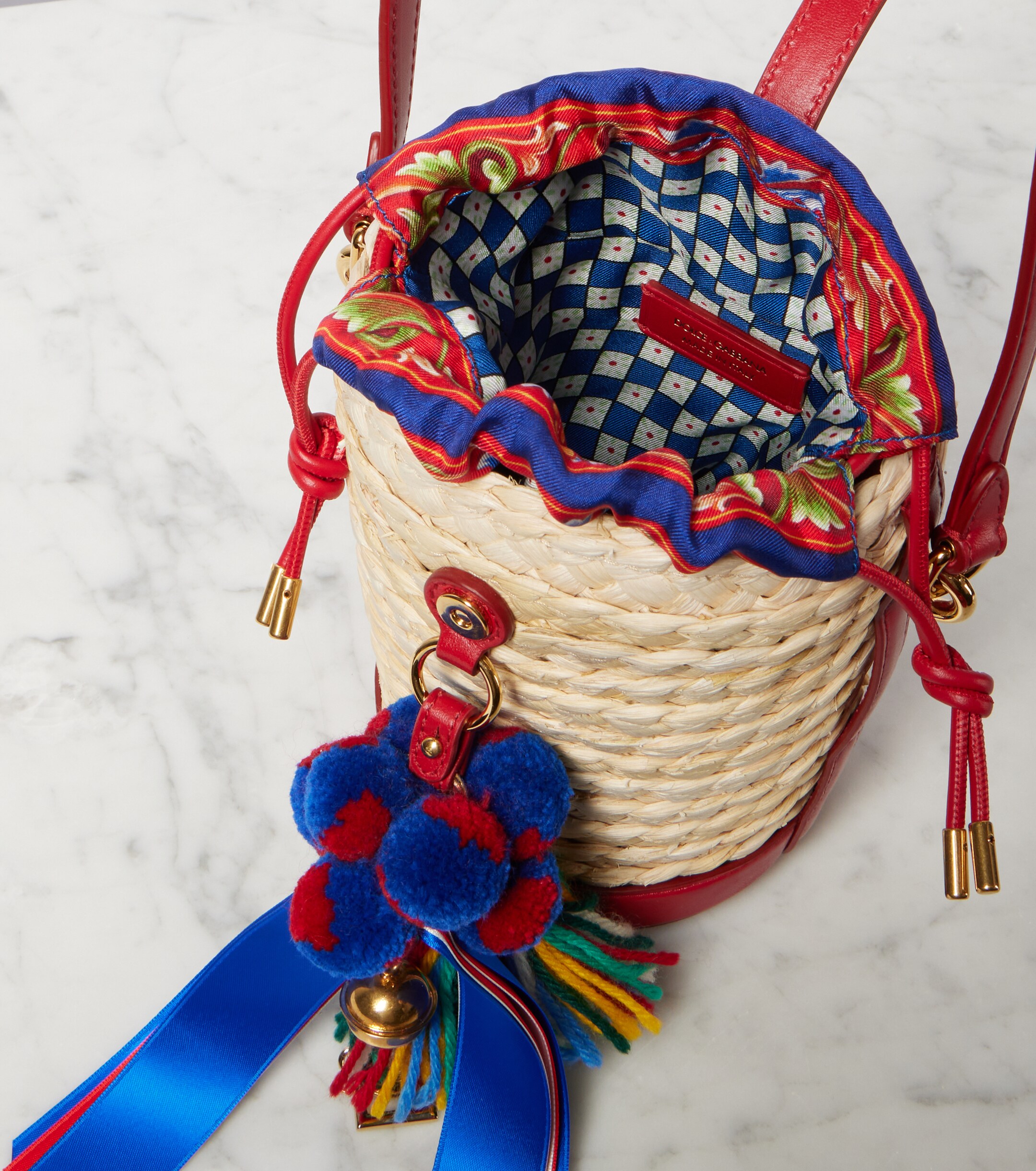 Dolce&Gabbana Taormina Carla Medium raffia bucket bag