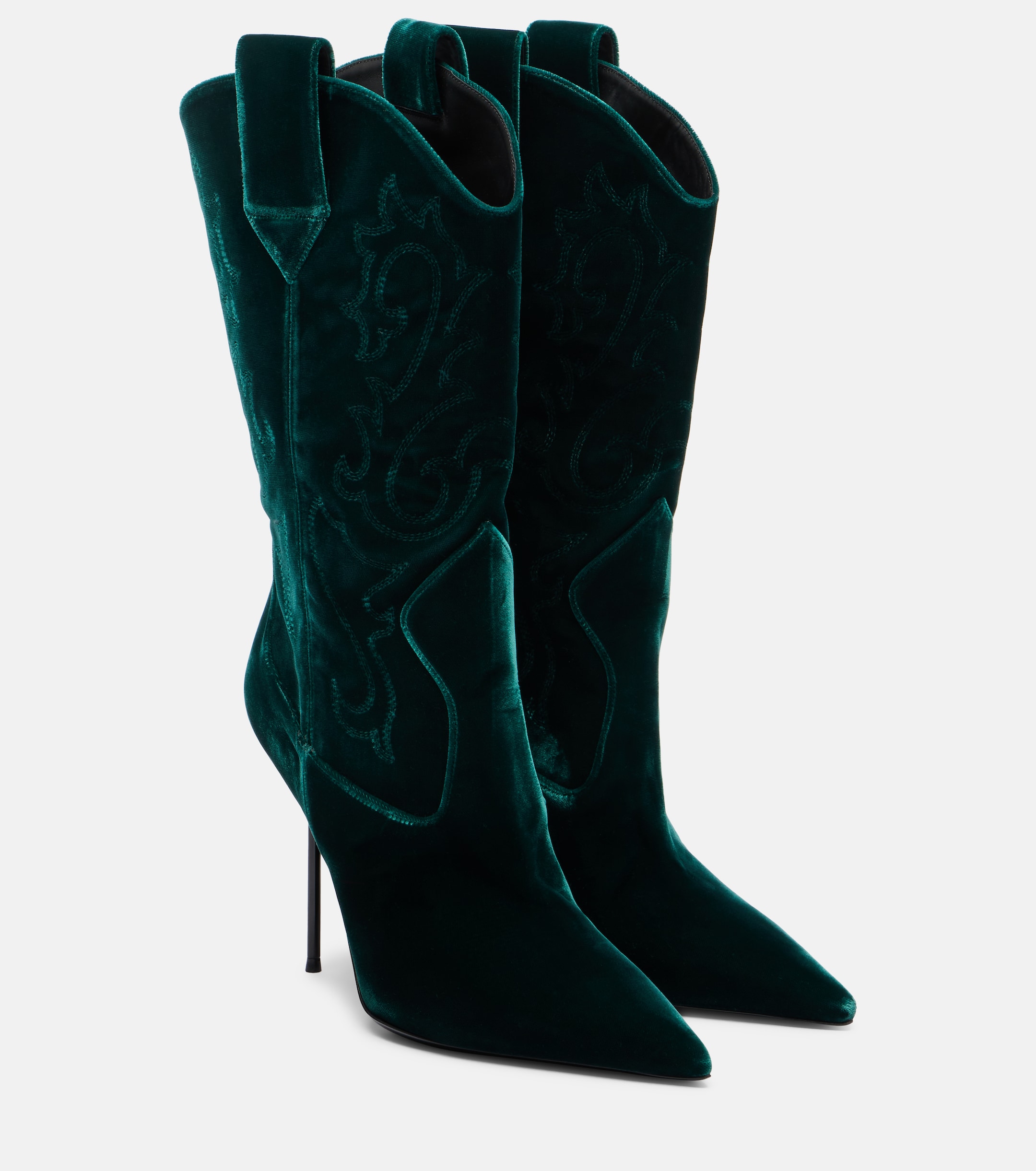 Paris Texas - Lidia 105 velvet mid-calf boots | Plush