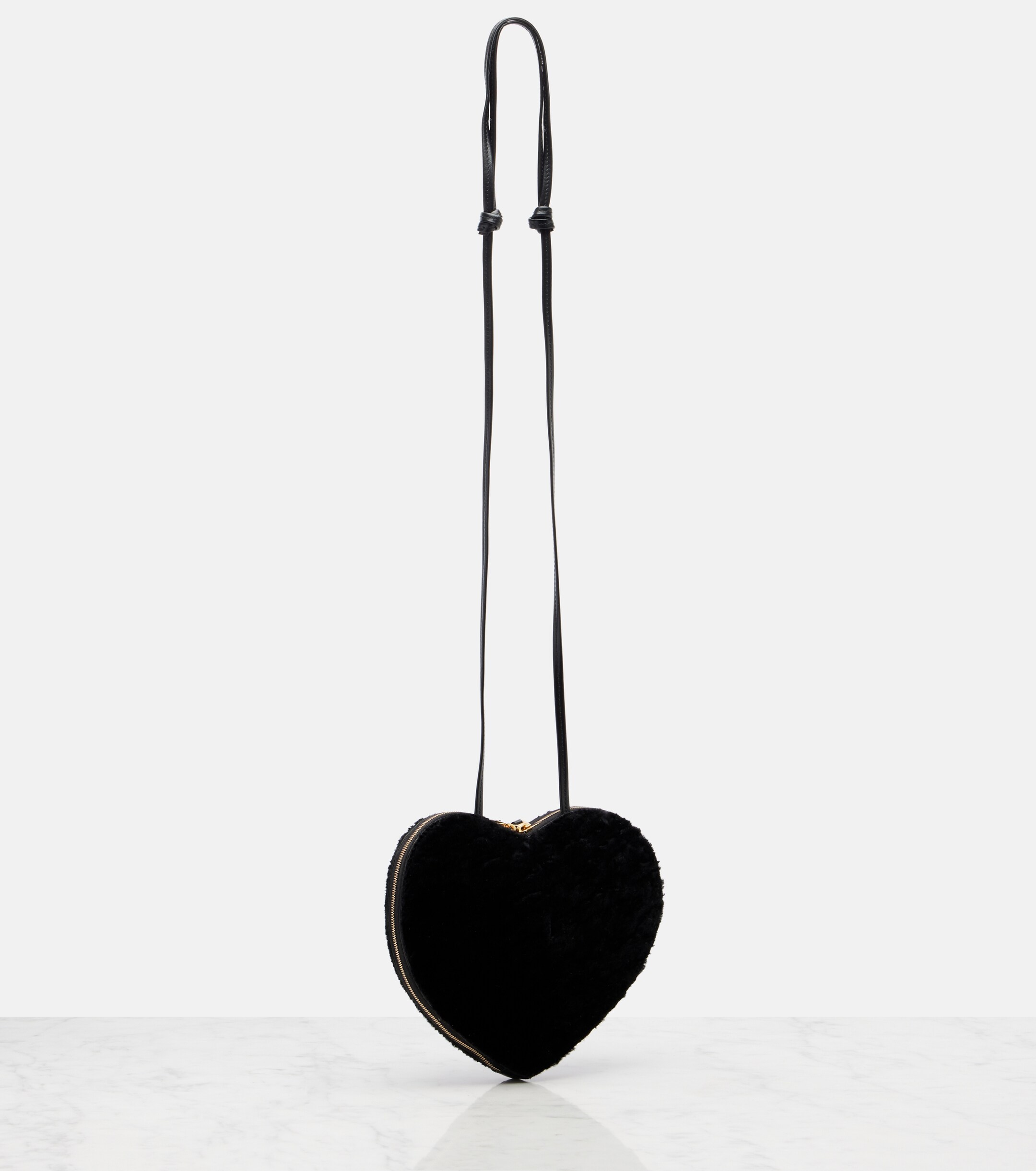 Alaïa Le Coeur Small shearling crossbody bag