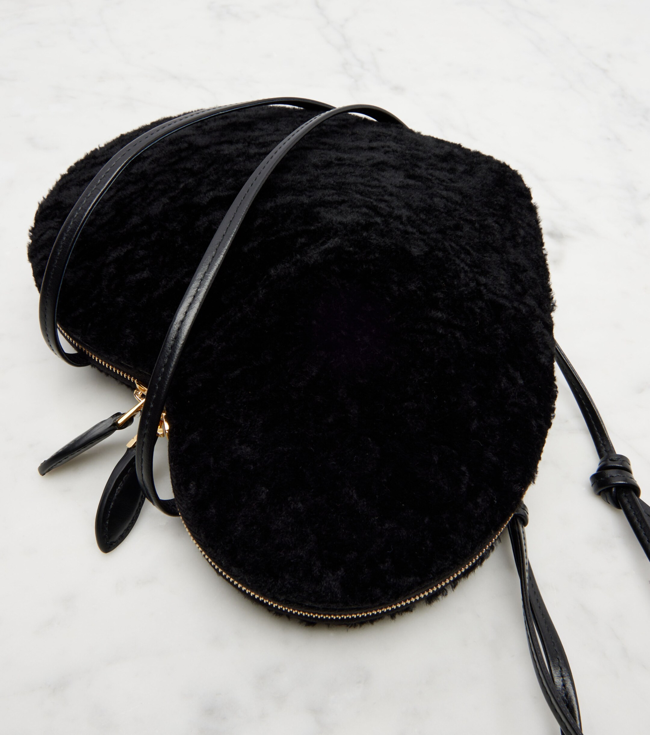 Alaïa Le Coeur Small shearling crossbody bag