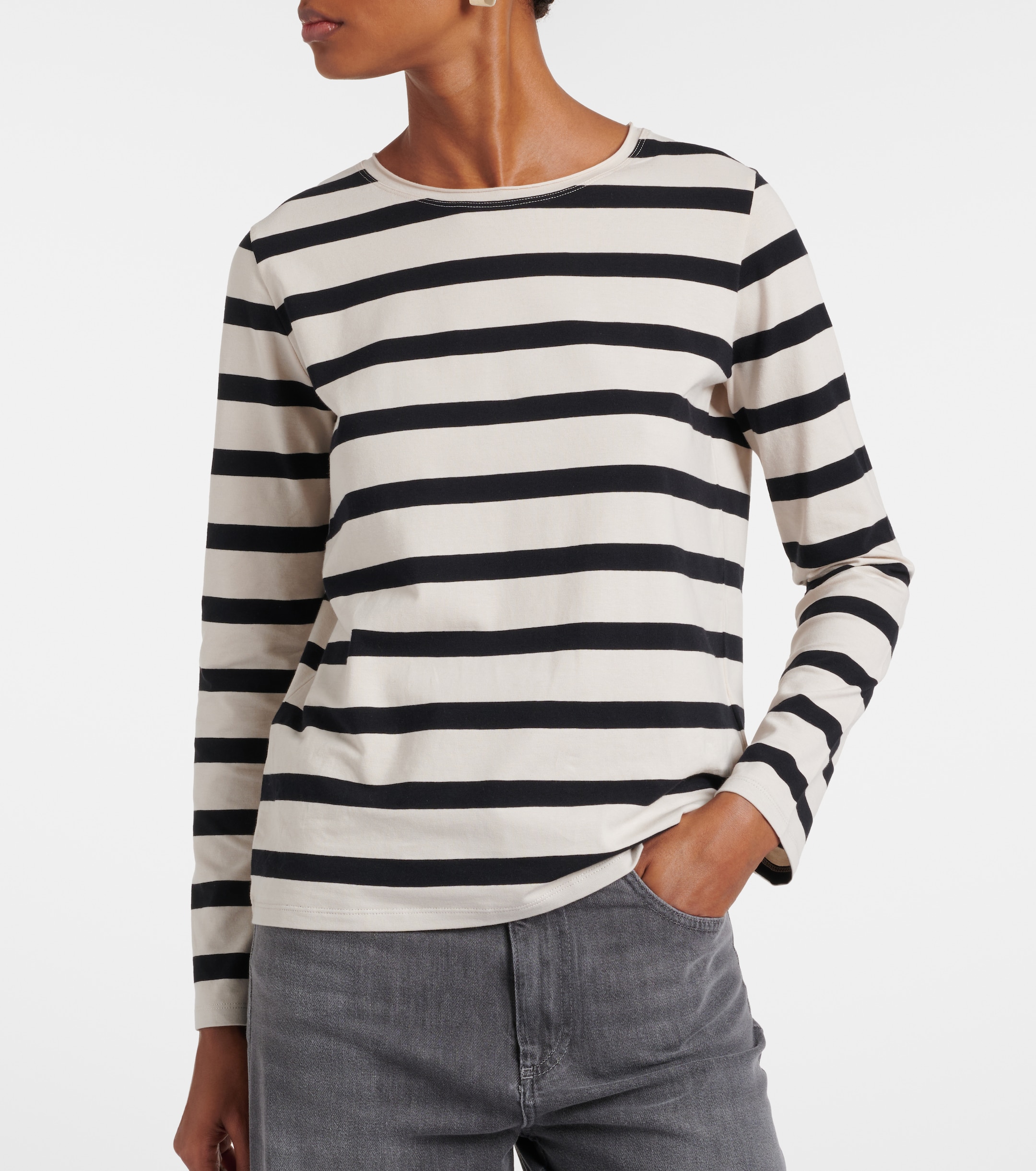 S Max Mara Divina striped cotton-blend jersey T-shirt