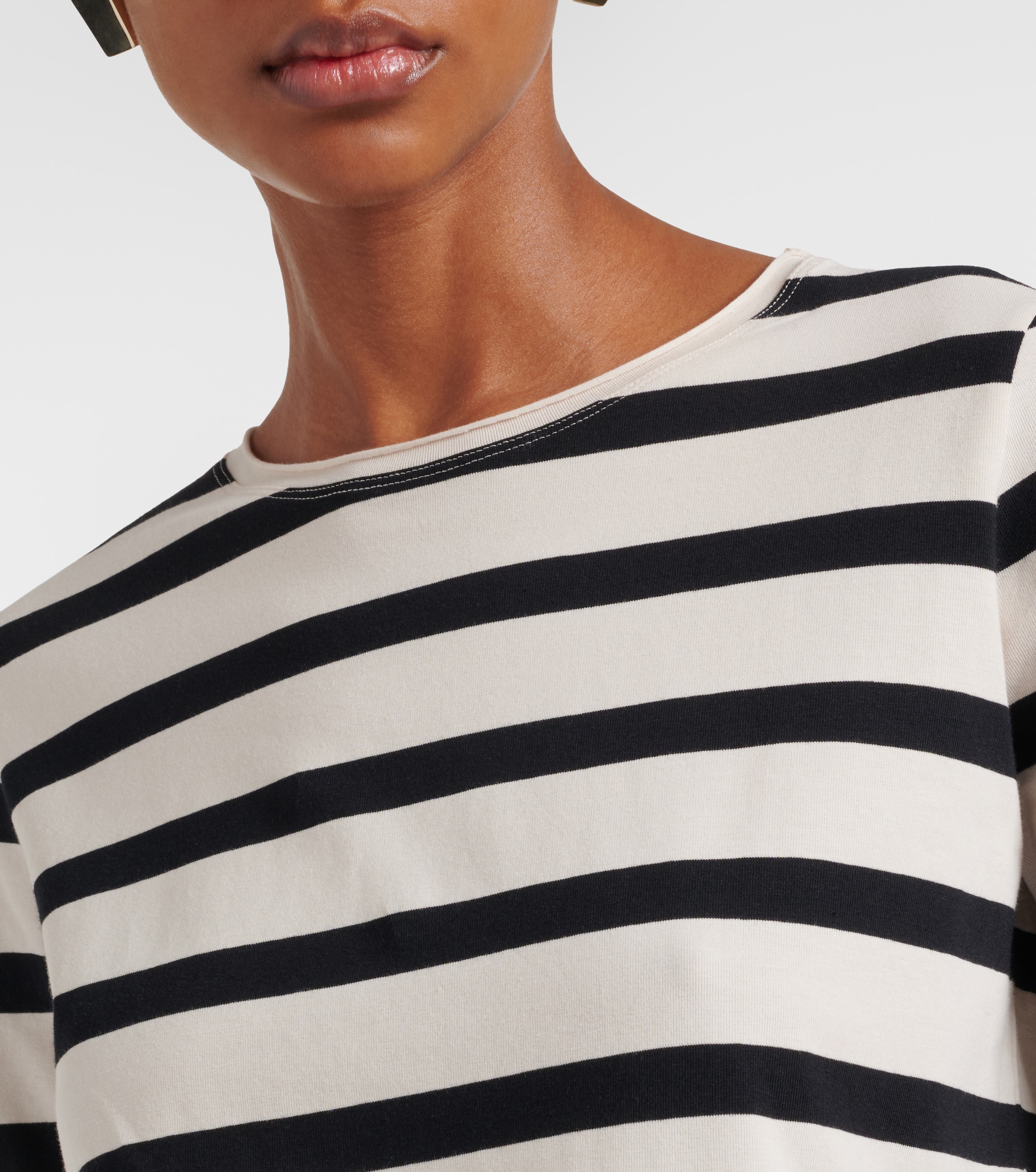 S Max Mara Divina striped cotton-blend jersey T-shirt