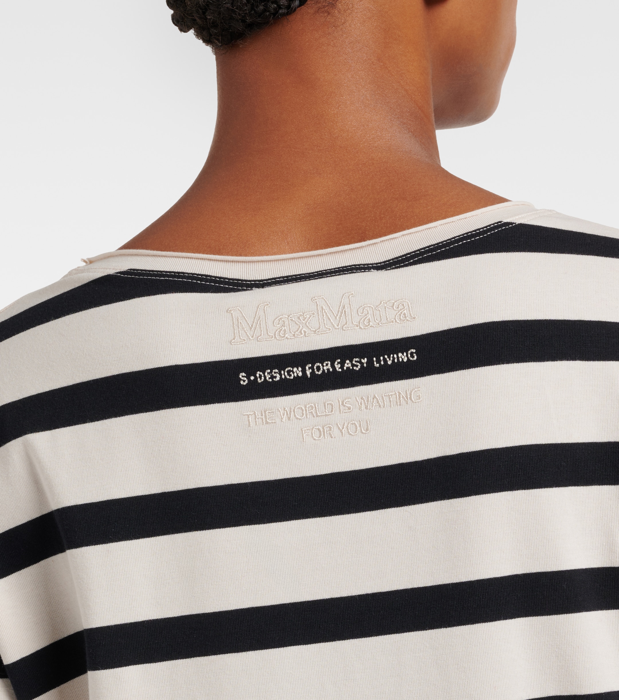 S Max Mara Divina striped cotton-blend jersey T-shirt