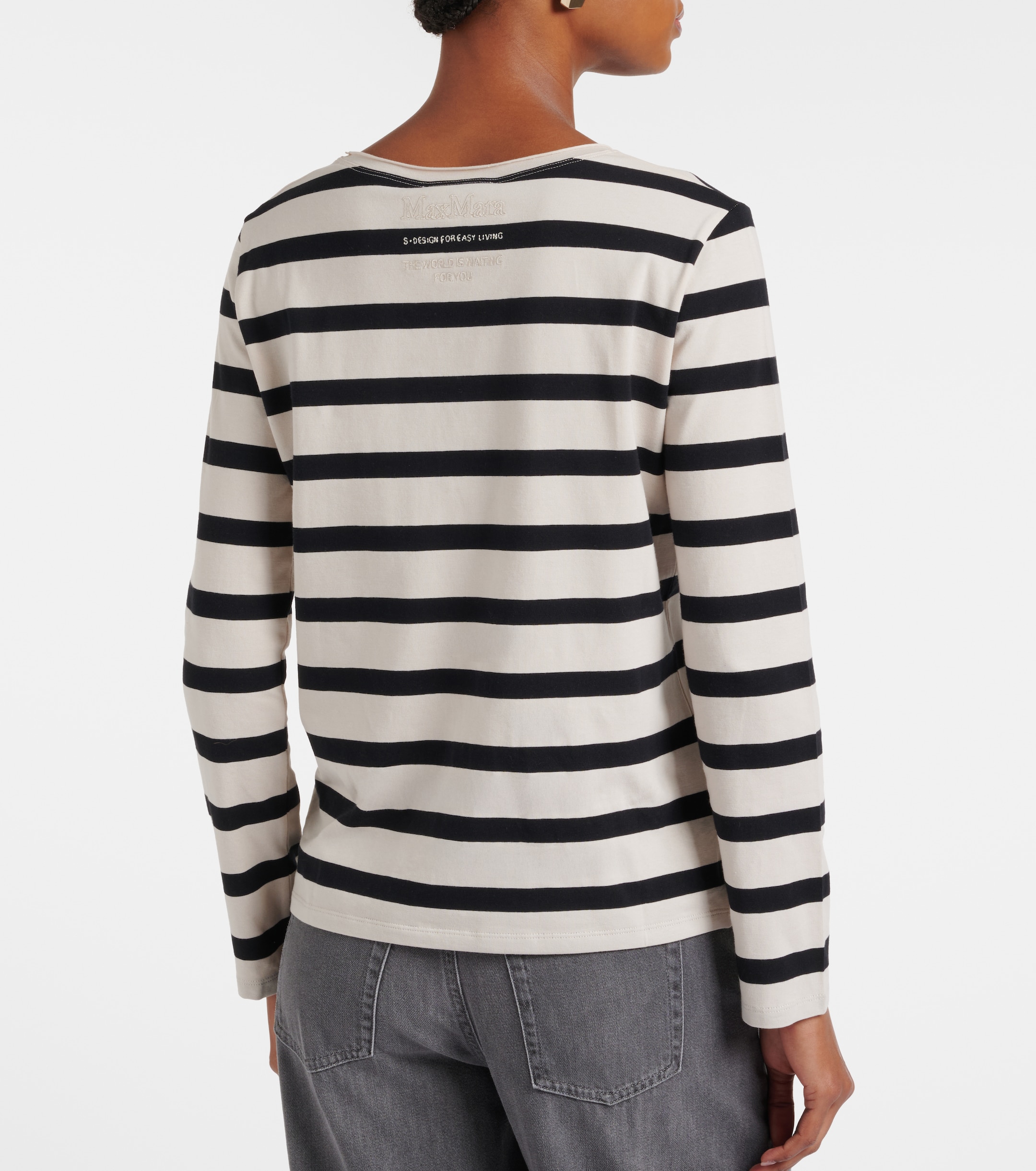 S Max Mara Divina striped cotton-blend jersey T-shirt