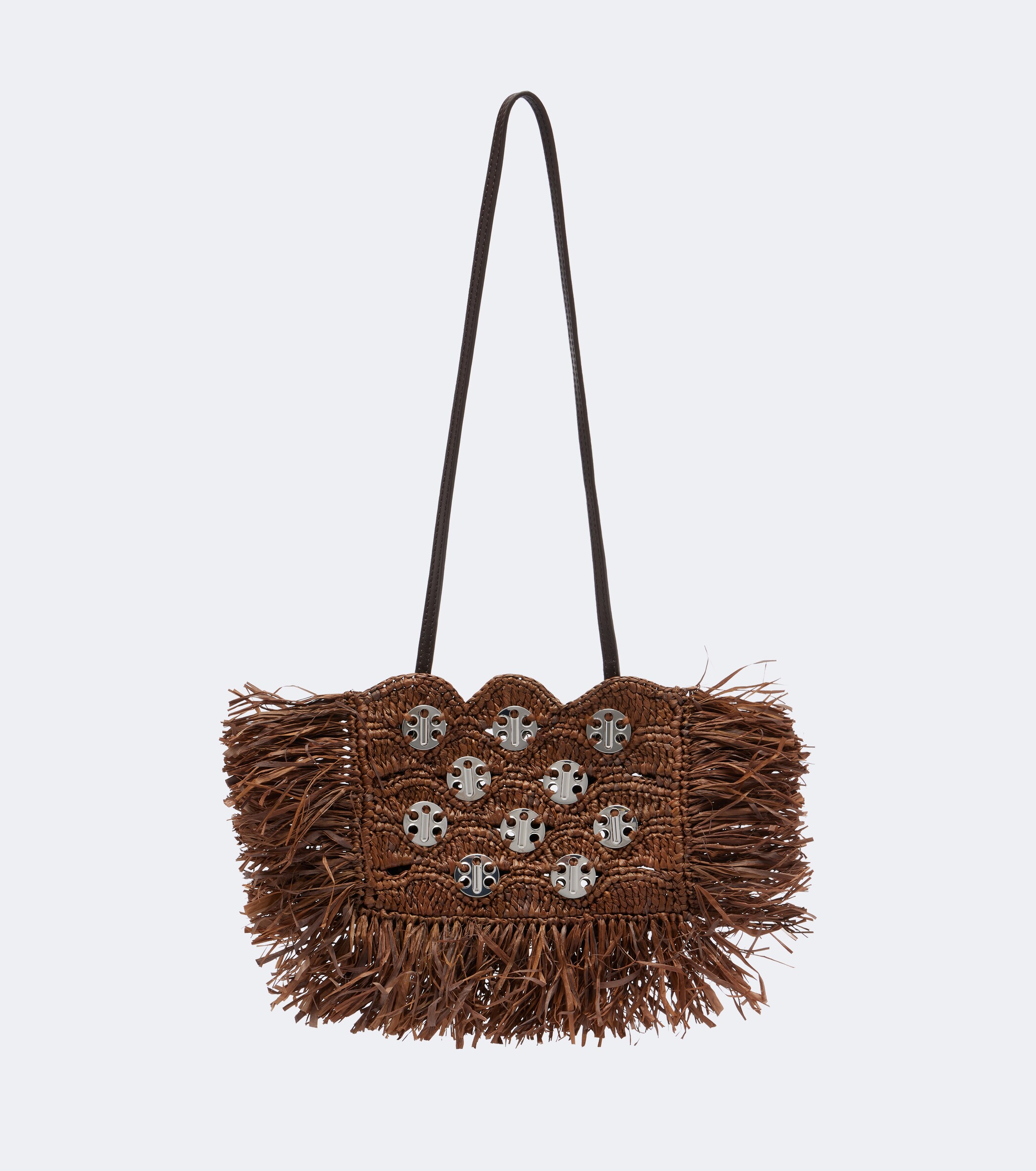 Rabanne Embellished raffia shoulder bag