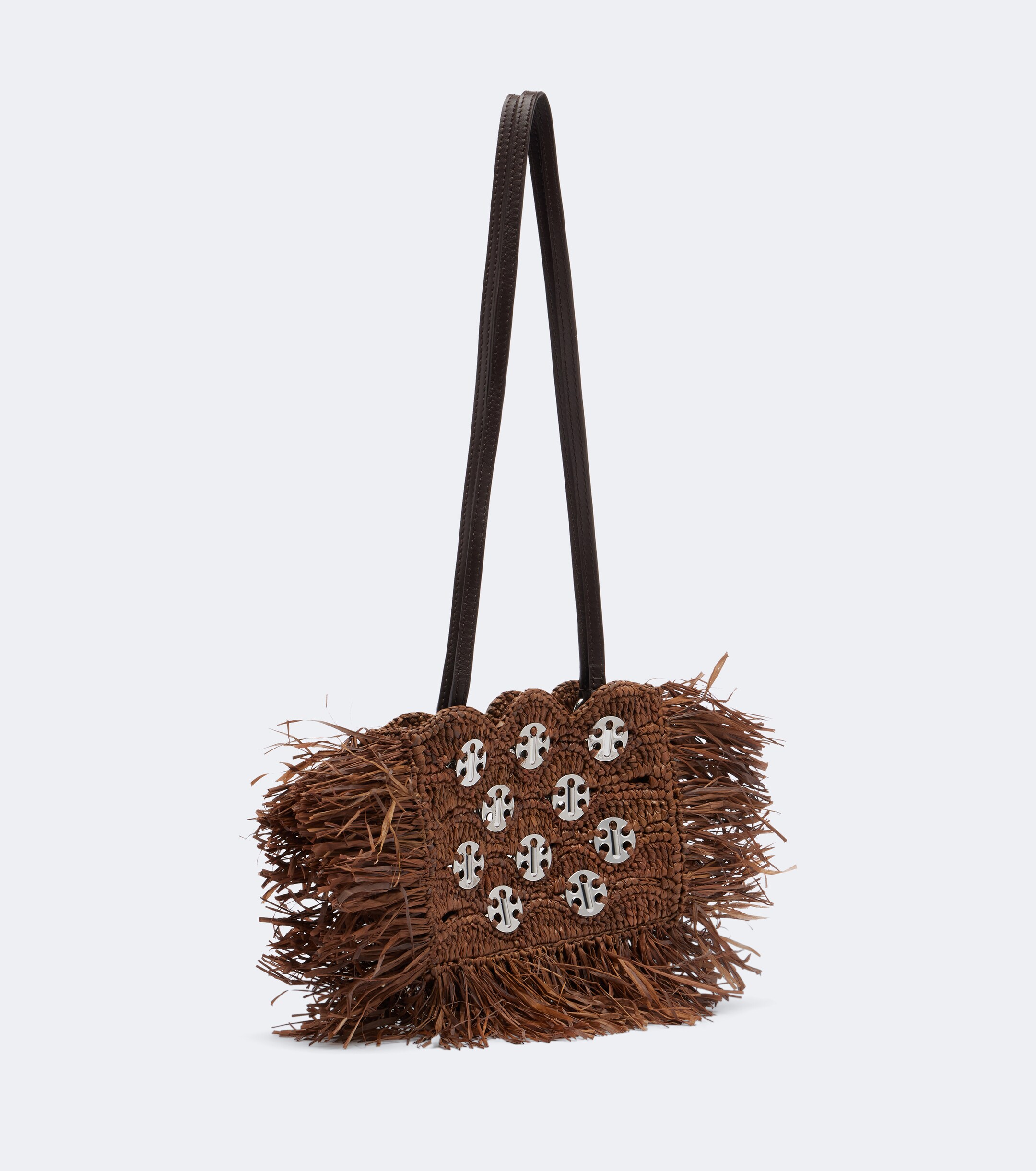 Rabanne Embellished raffia shoulder bag