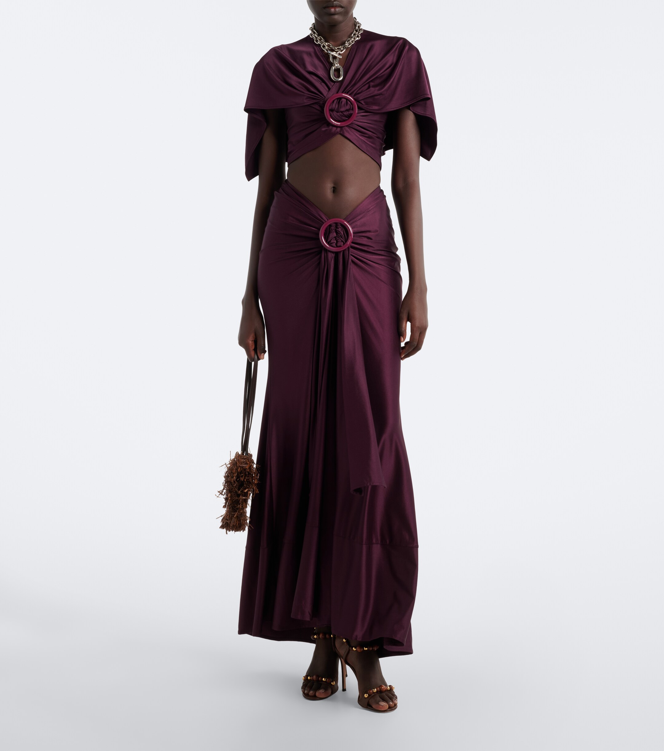 Rabanne Embellished raffia shoulder bag