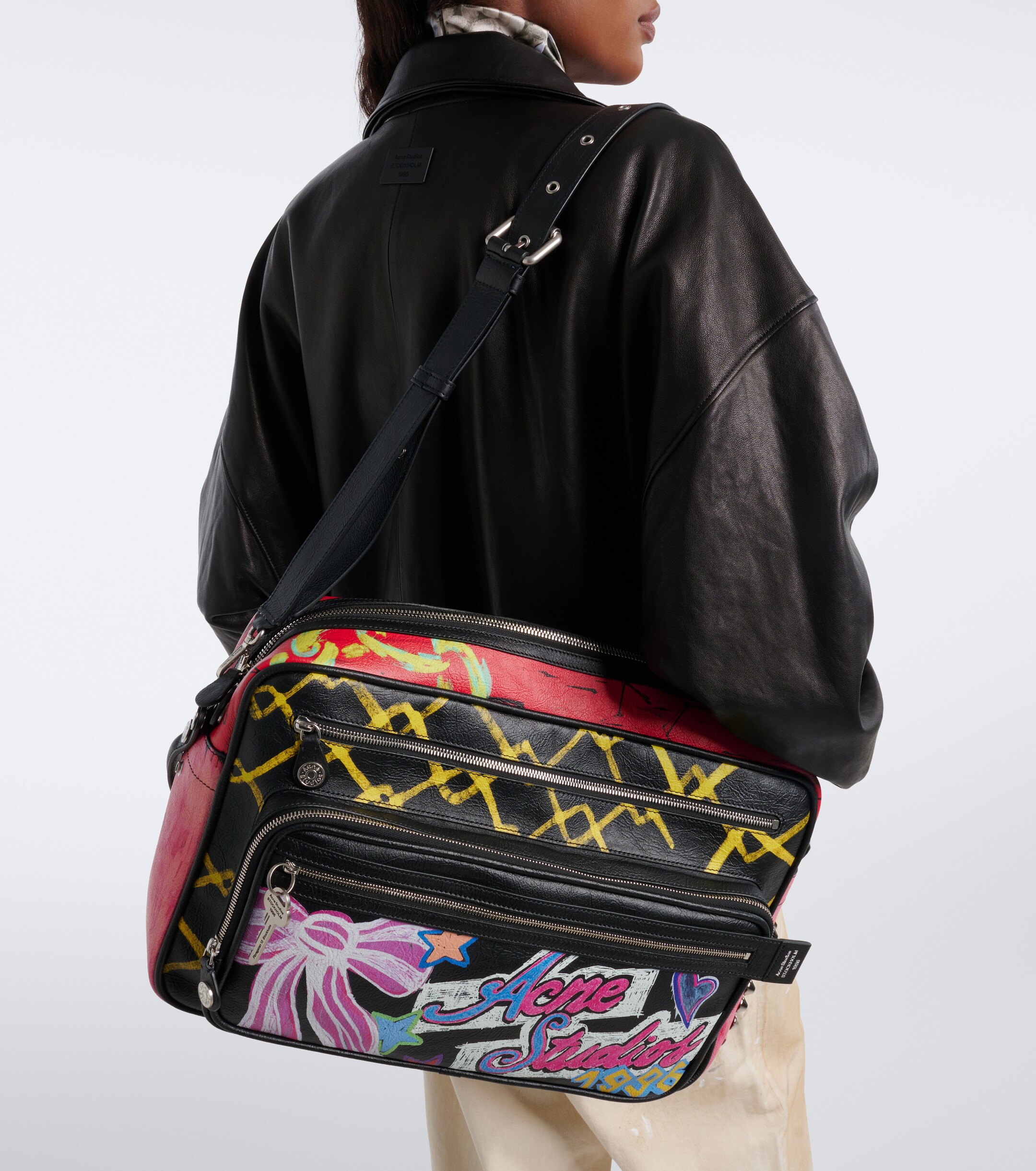 Acne Studios Acne Studios Camero Camera printed leather shoulder bag
