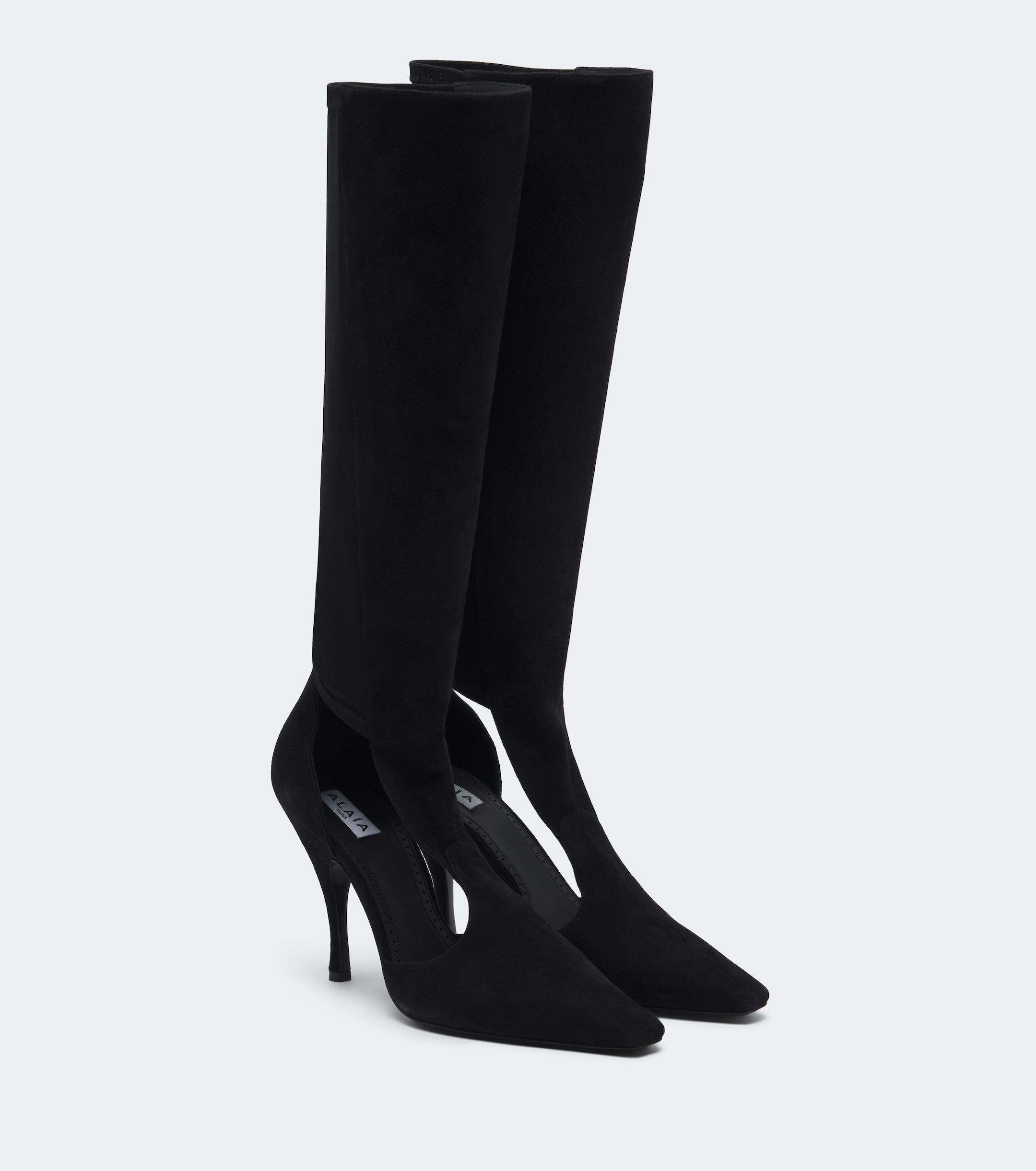 Alaïa Alaïa Cut-out suede knee-high boots