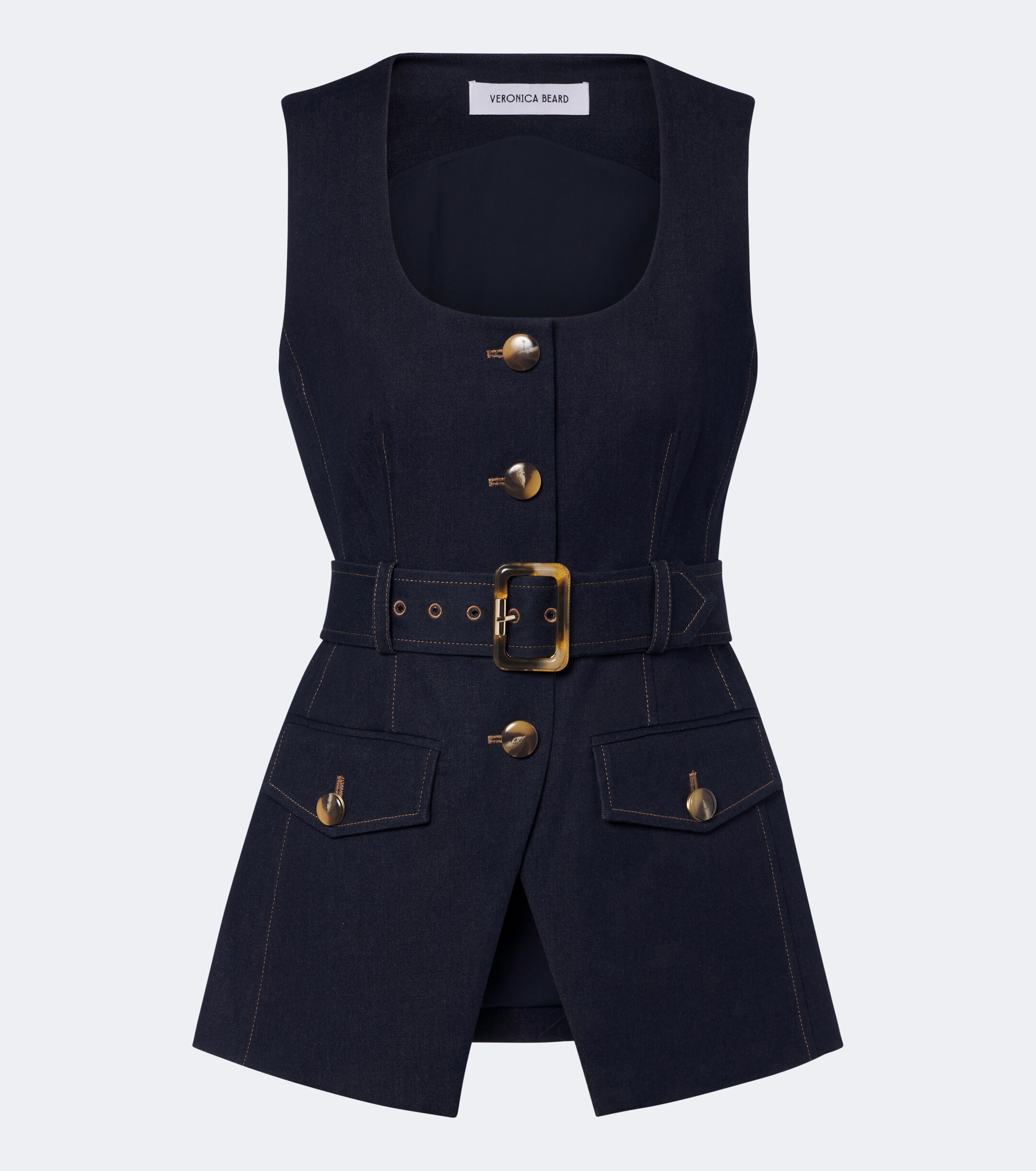 Veronica Beard Veronica Beard Becker belted denim vest