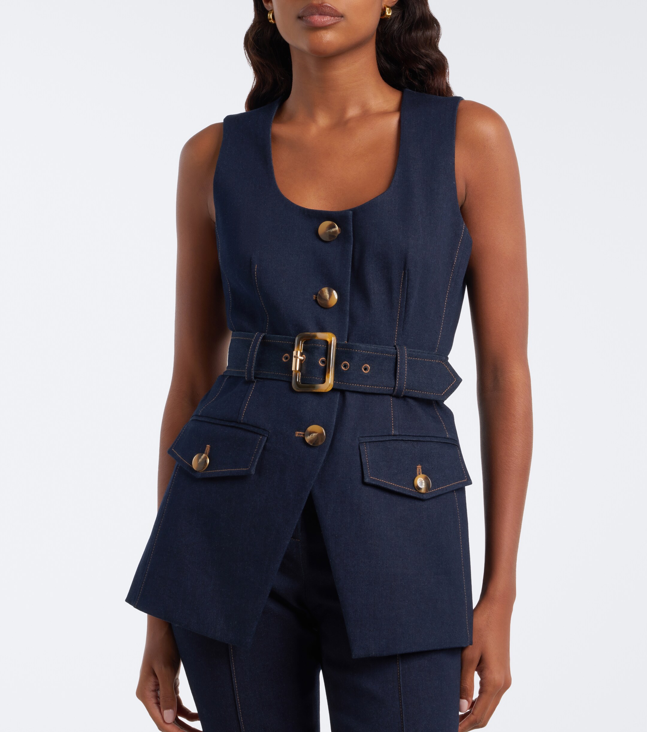 Veronica Beard Veronica Beard Becker belted denim vest