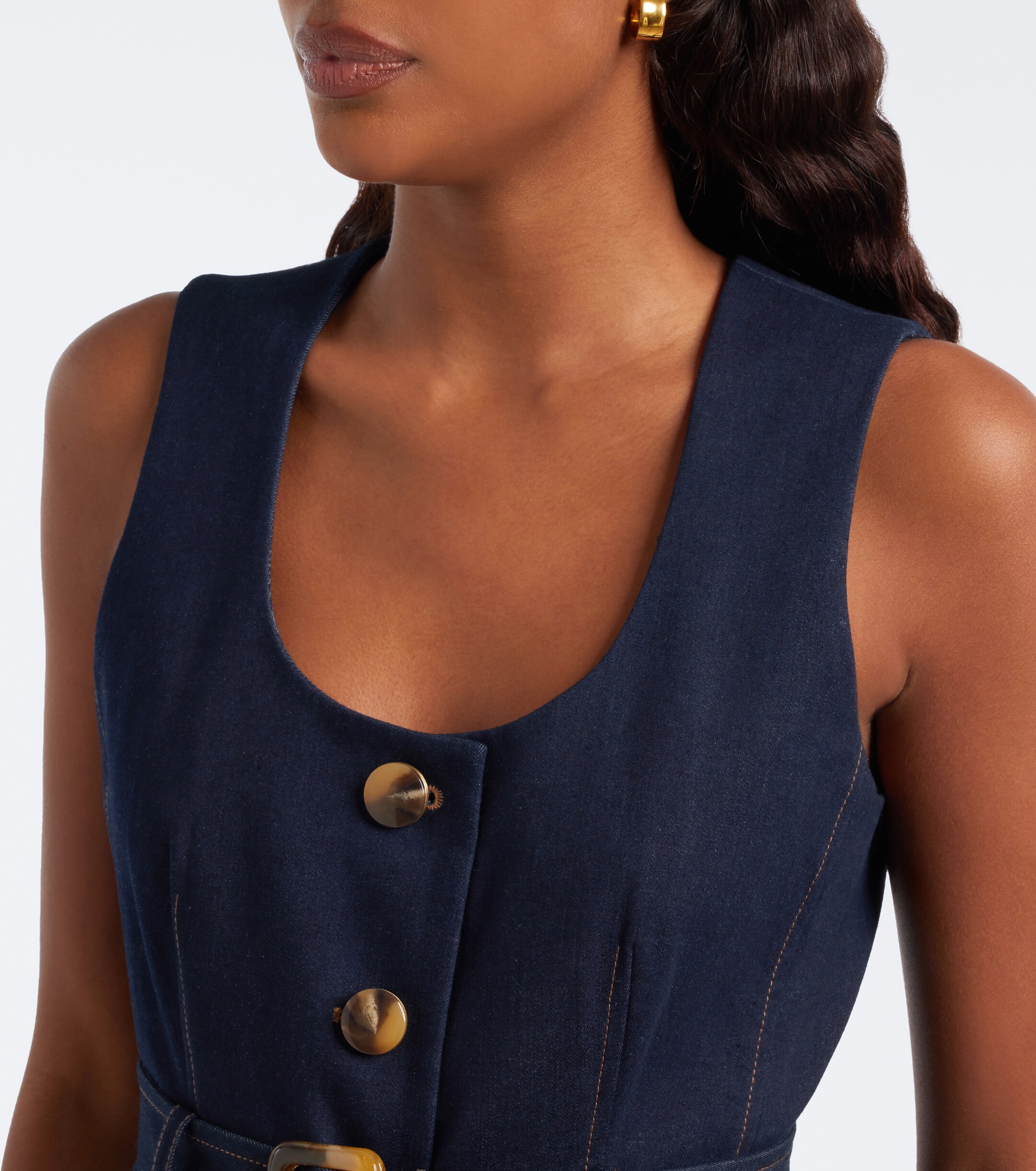 Veronica Beard Veronica Beard Becker belted denim vest
