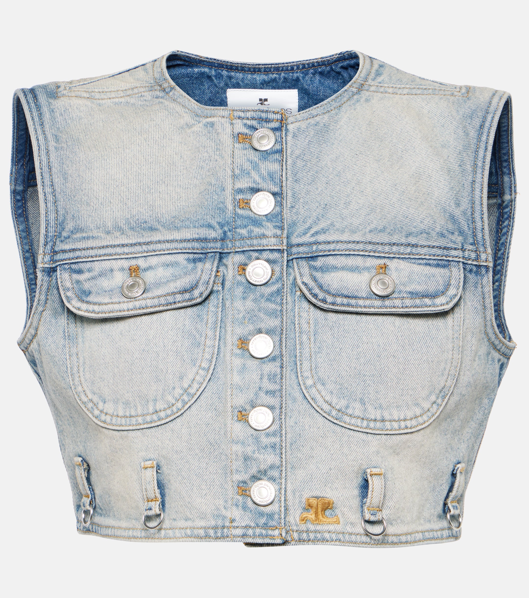 Courrèges Cropped denim vest