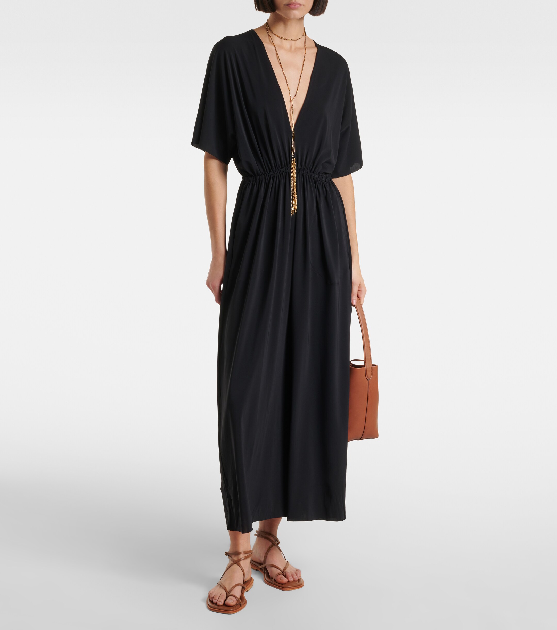 eres maxi dress Eres One-Shoulder Play Maxi Dress - Black