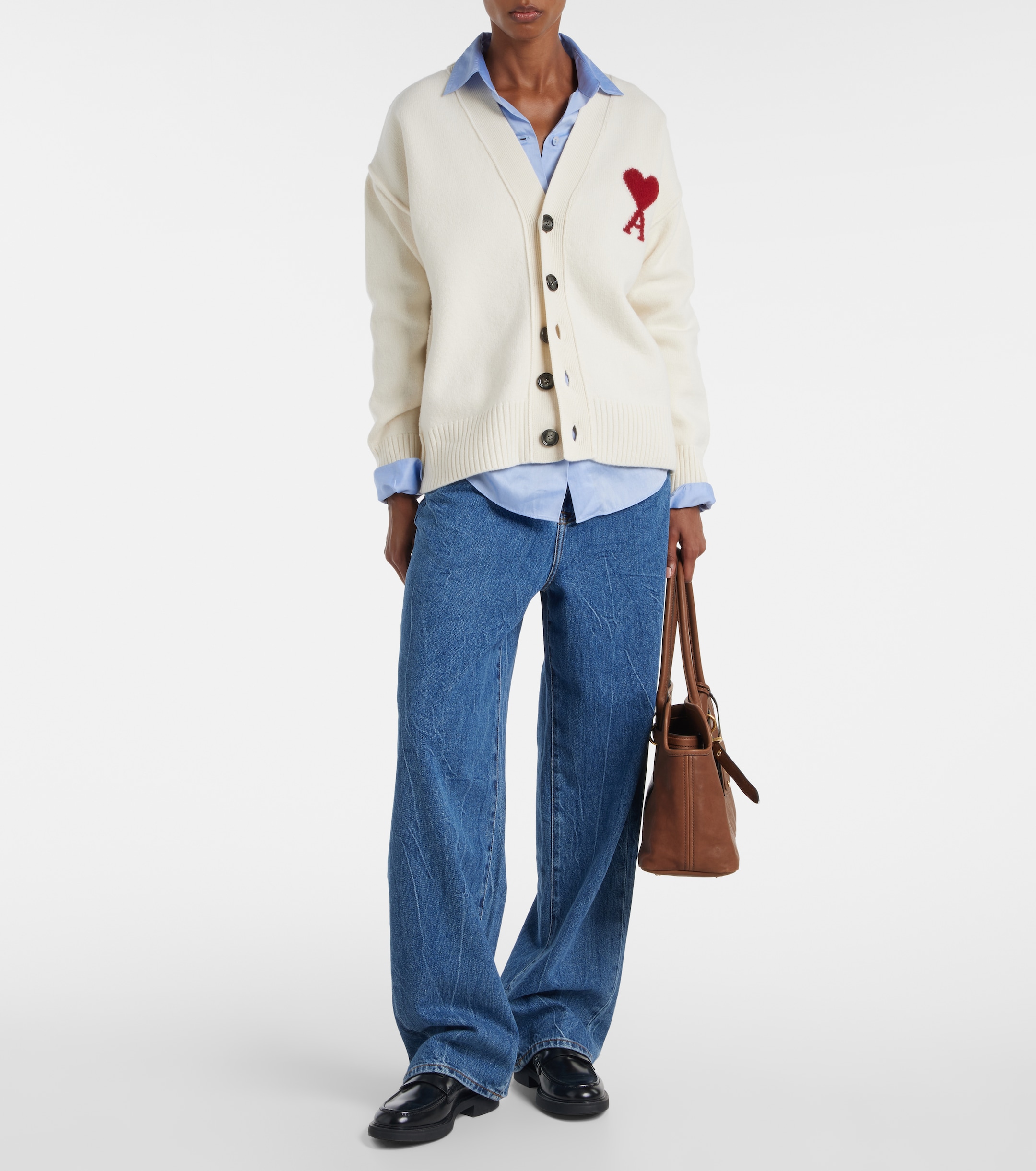 Ami Paris Ami de Cœur virgin wool cardigan