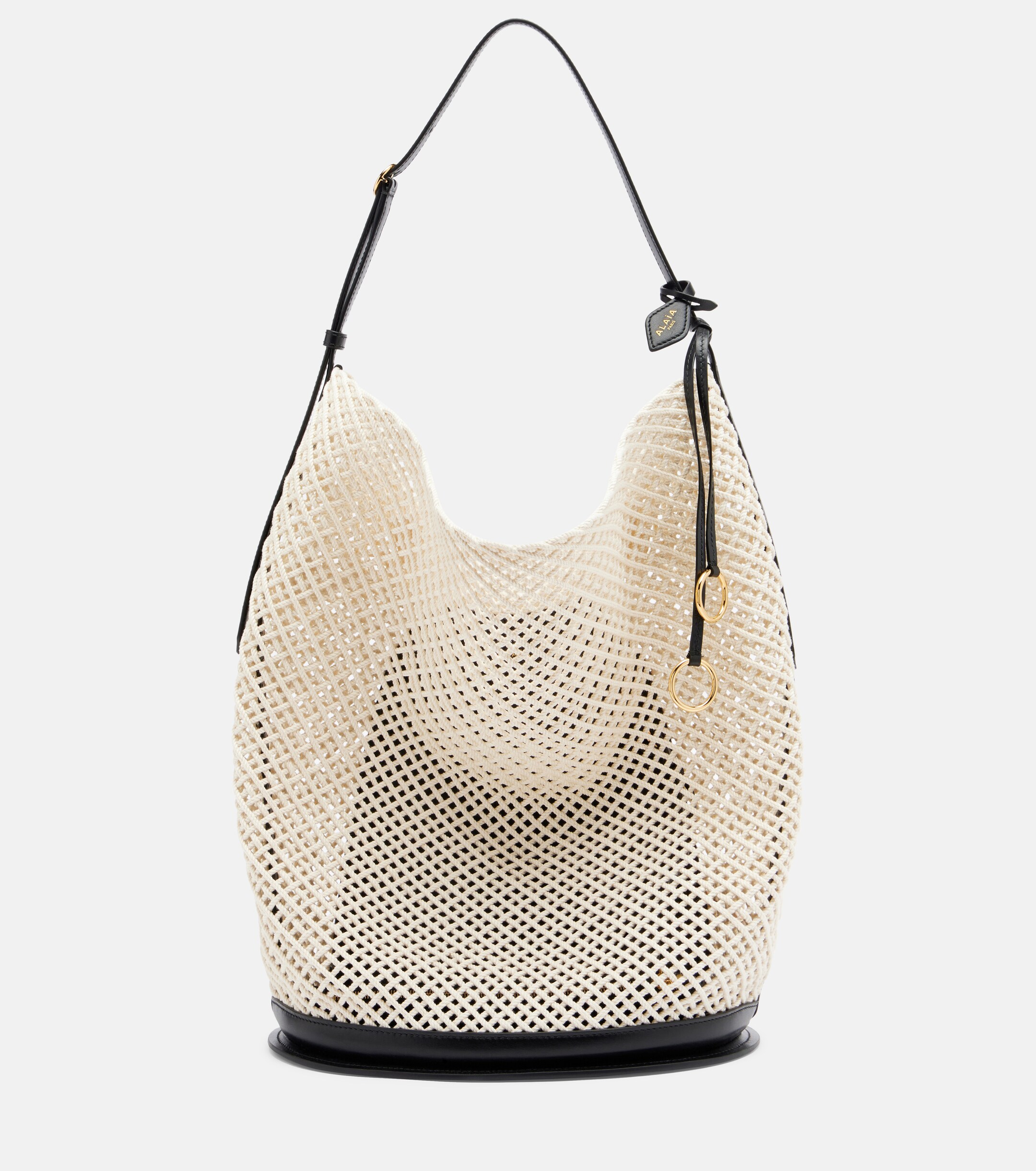 Alaïa Hip Large leather-trimmed bucket bag
