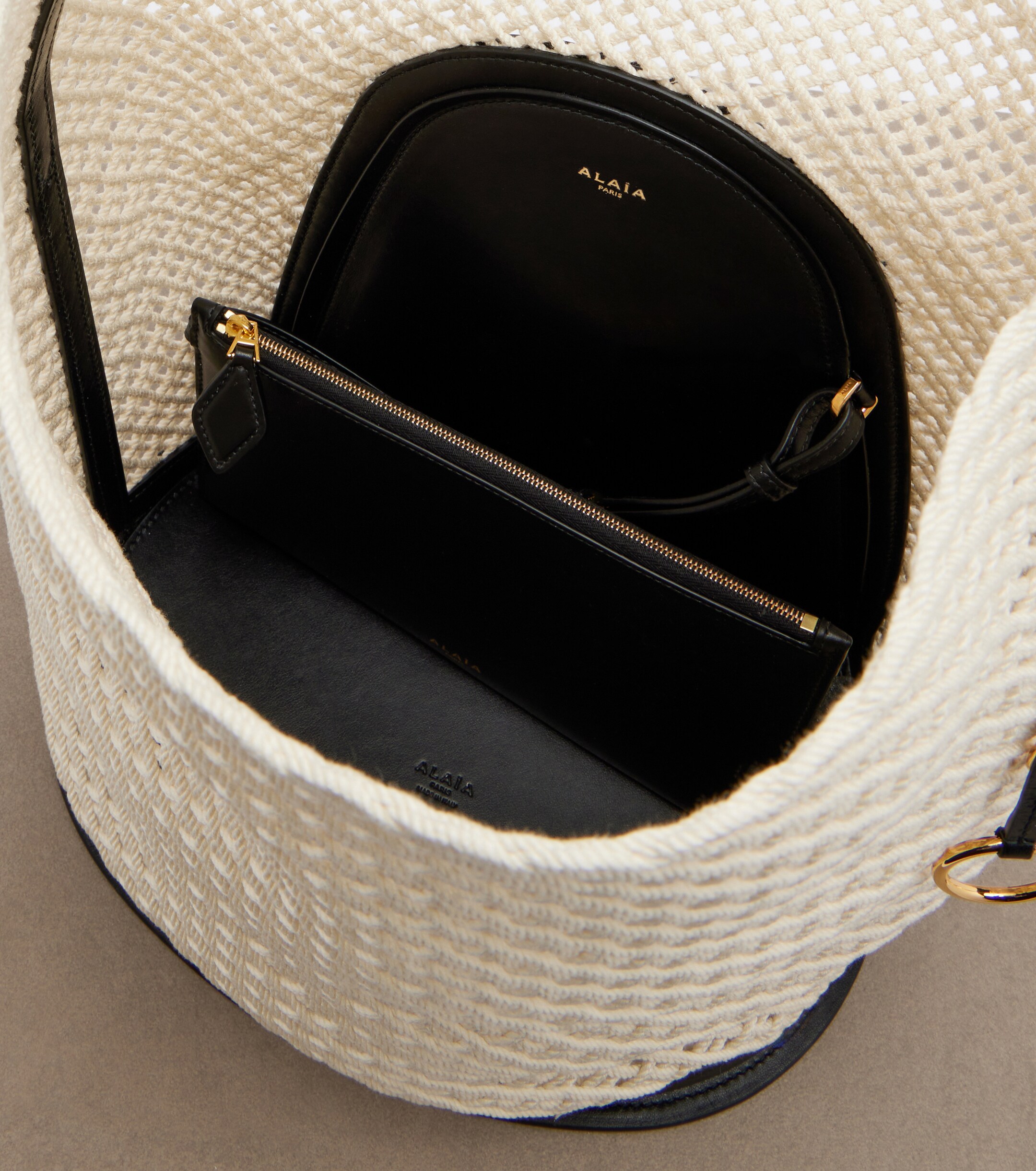 Alaïa Hip Large leather-trimmed bucket bag