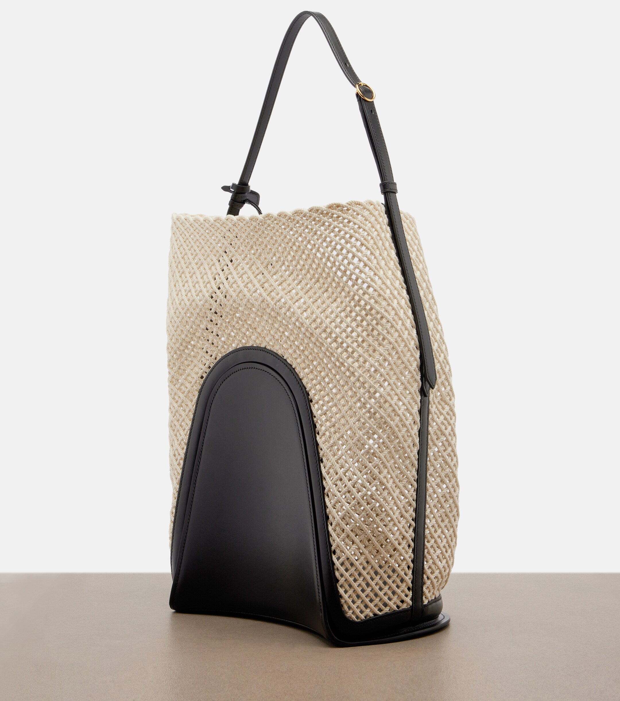 Alaïa Hip Large leather-trimmed bucket bag