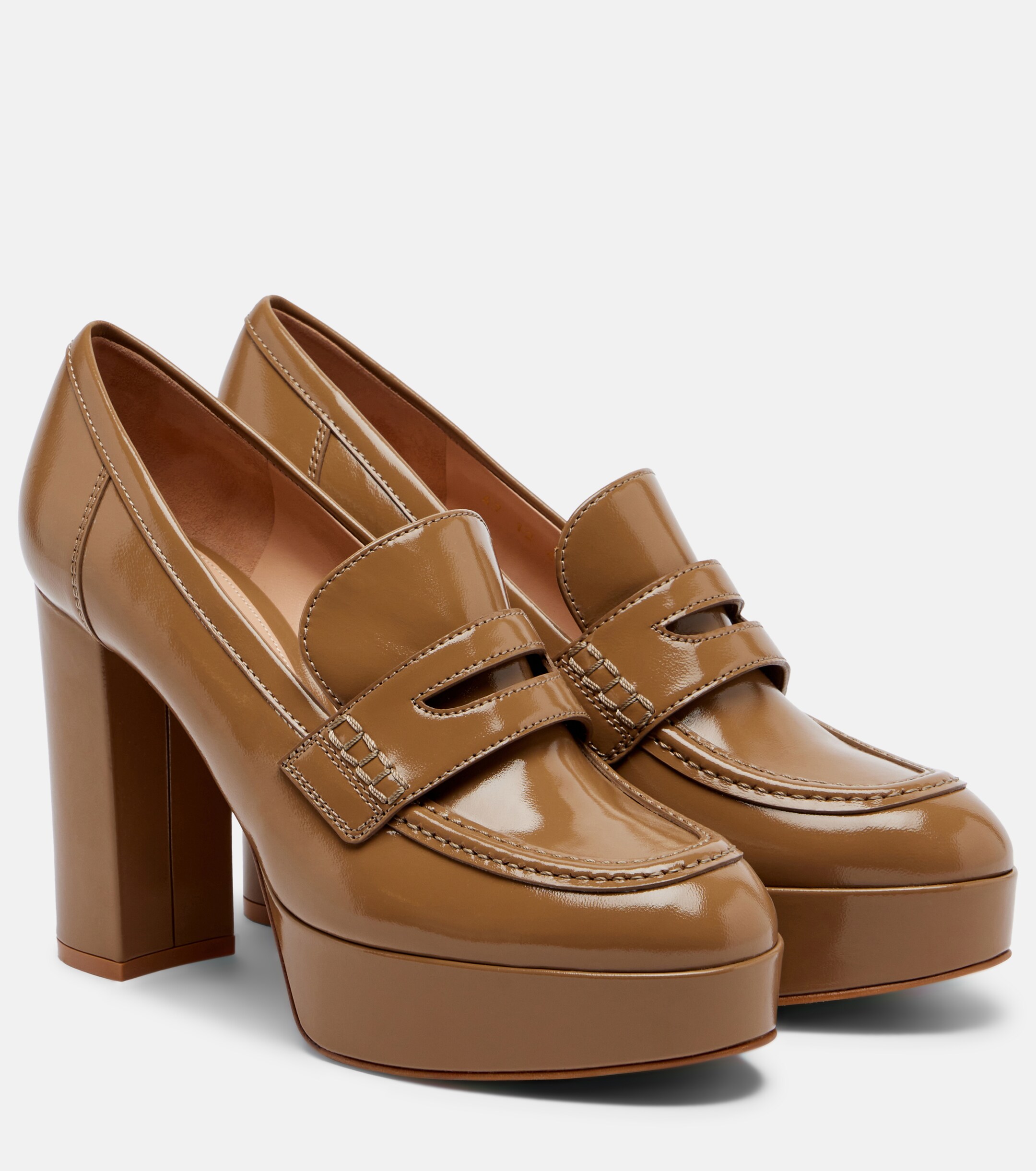 GIANVITO ROSSI Gianvito Rossi Jenna leather loafer pumps