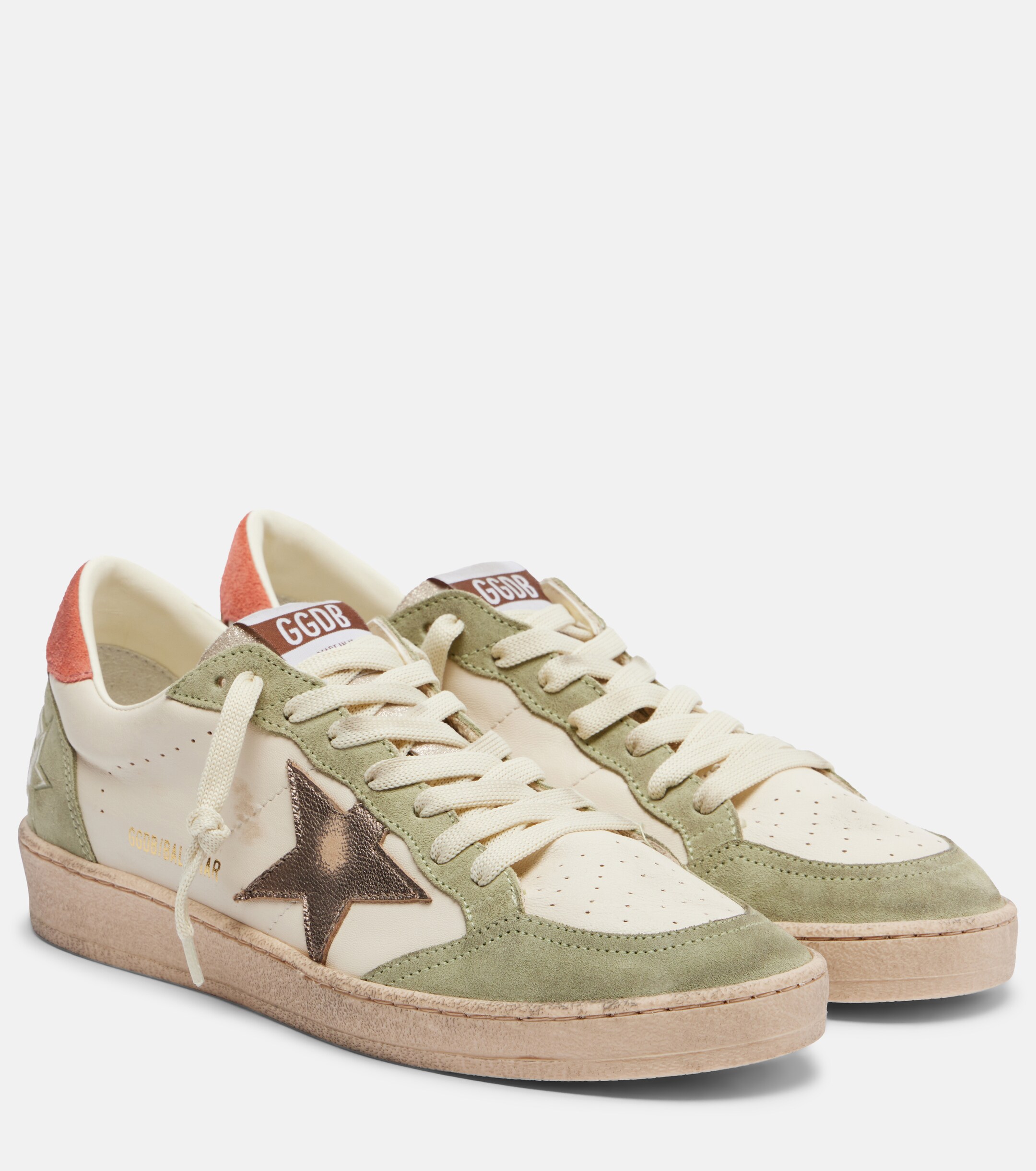 Golden Goose Golden Goose Ball Star suede-trimmed leather sneakers