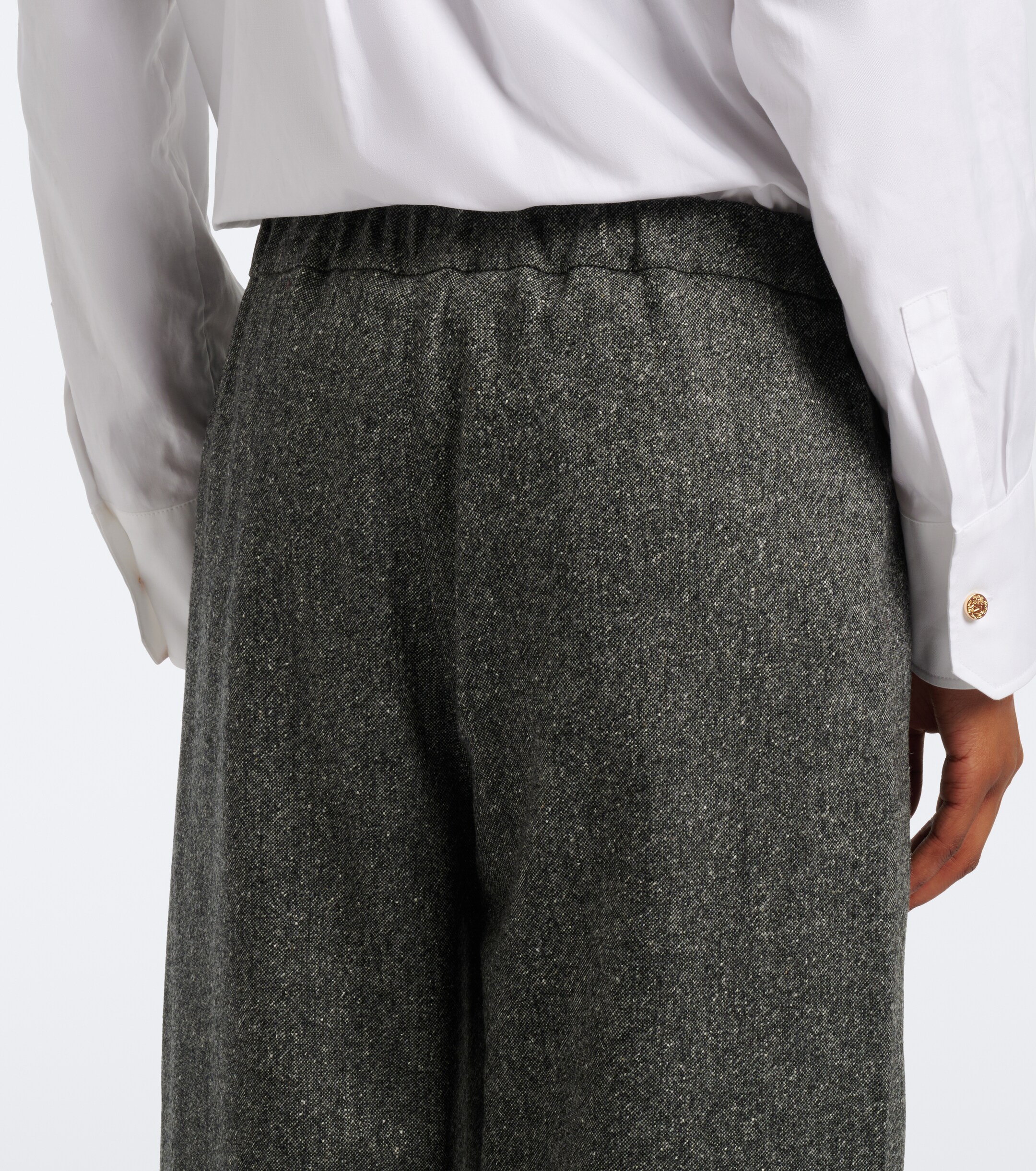 S Max Mara 'S Max Mara Wool and silk-blend flannel wide-leg pants